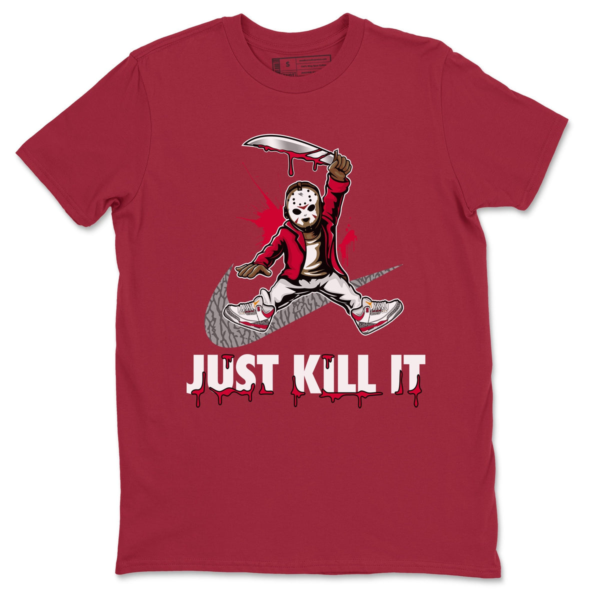 Jordan 3 Cardinal Sneaker Matching T-Shirt Just Kill It Sneaker Tees Jordan 3 Cardinal Sneaker Release Tees Crew Neck Tees