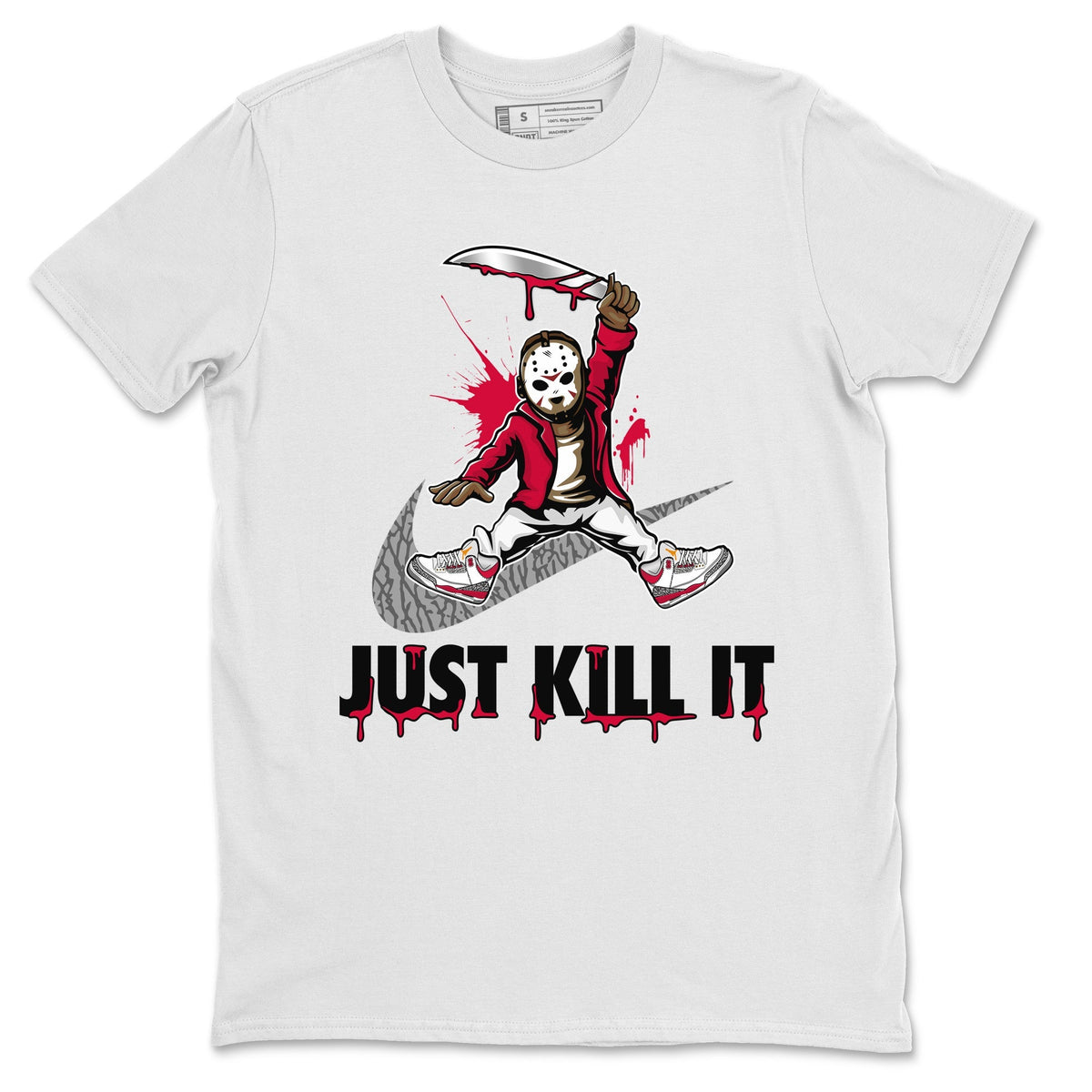 Jordan 3 Cardinal Sneaker Matching T-Shirt Just Kill It Sneaker Tees Jordan 3 Cardinal Sneaker Release Tees Crew Neck Tees