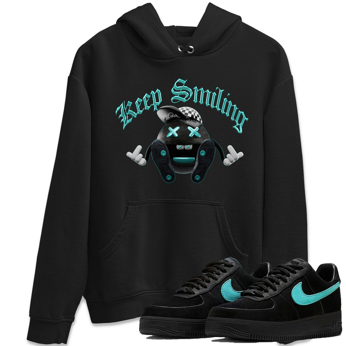 Air Force 1 Tiffany Sneaker Tees Drip Gear Zone Keep Smiling Sneaker Tees Nike Tiffany AF1Shirt Unisex Shirts Black 1