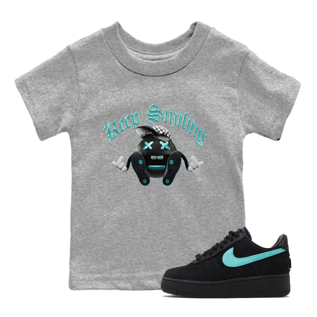 Air Force 1 Tiffany Keep Smiling Baby and Kids Sneaker Tees Nike Tiffany AF1Kids Sneaker Tees Size Chart