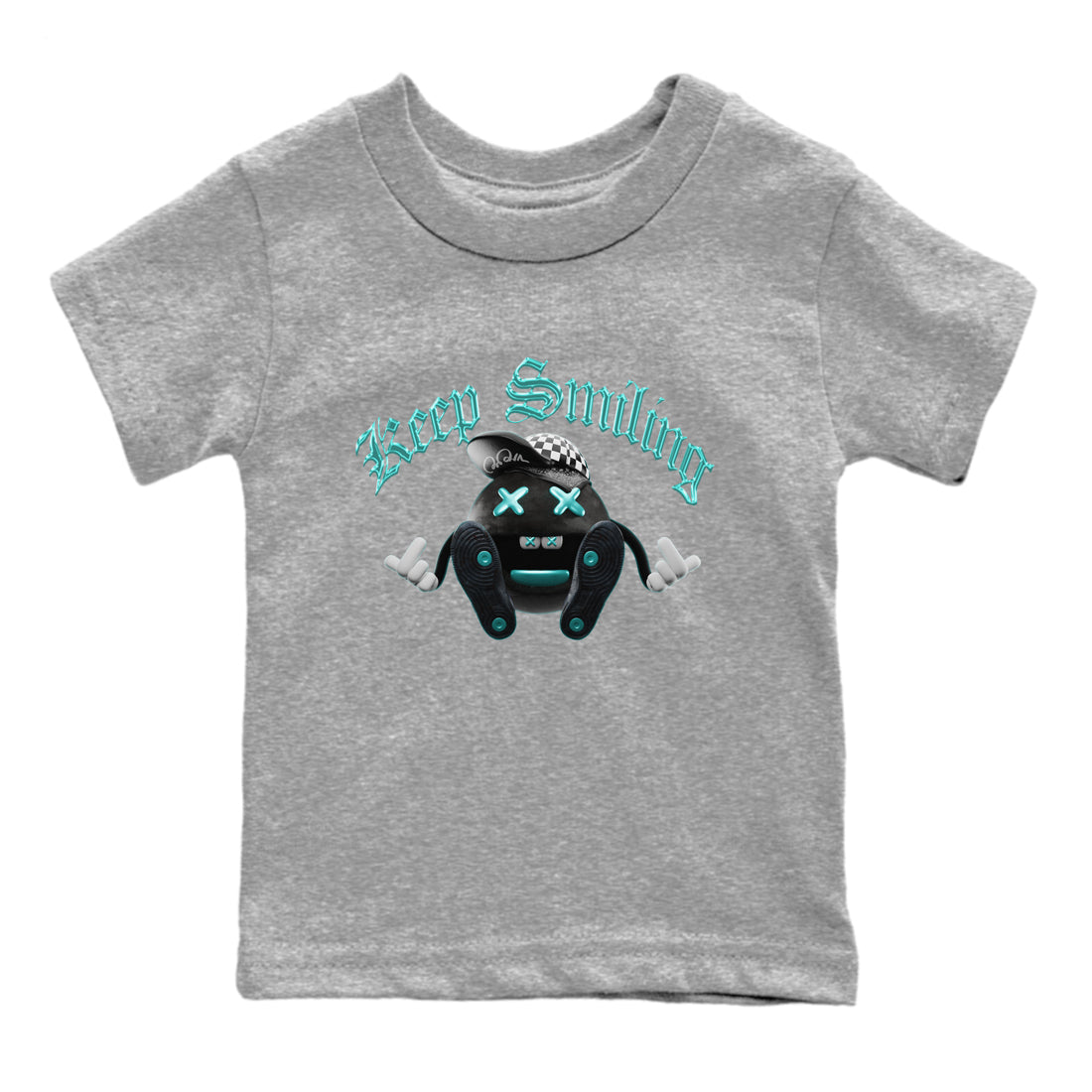 Air Force 1 Tiffany Sneaker Tees Drip Gear Zone Keep Smiling Sneaker Tees Nike Tiffany AF1Shirt Kids Shirts Heather Grey 2