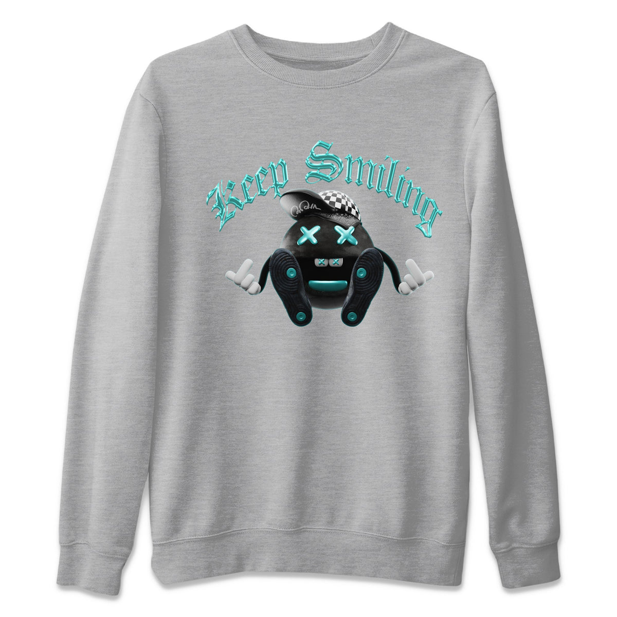 Air Force 1 Tiffany Sneaker Tees Drip Gear Zone Keep Smiling Sneaker Tees Nike Tiffany AF1Shirt Unisex Shirts Heather Grey 2
