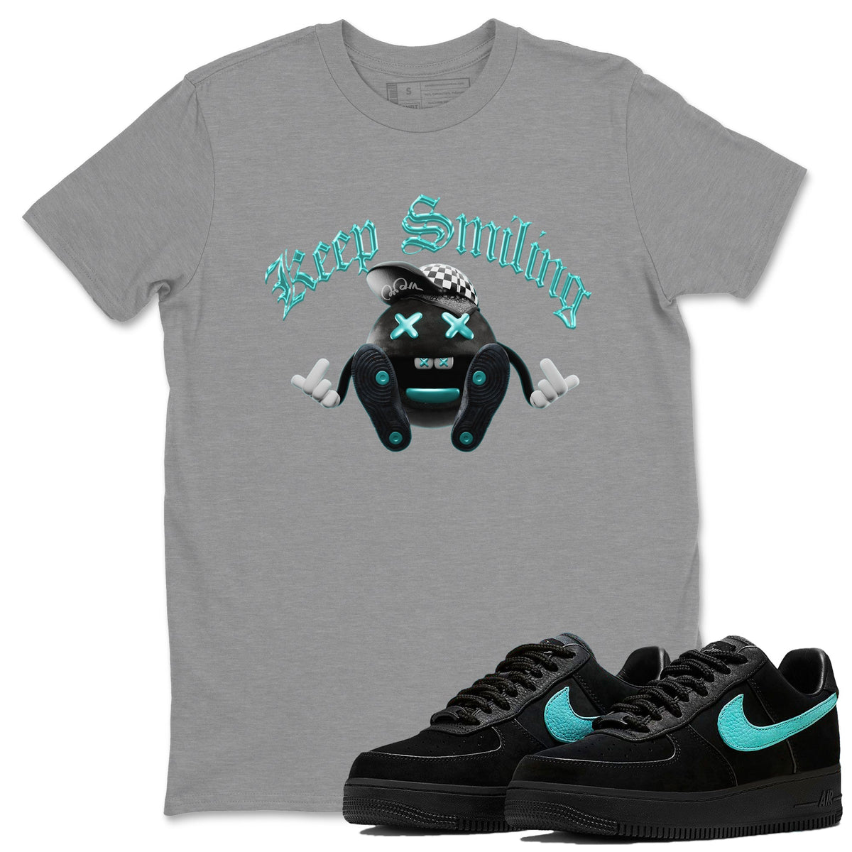 Air Force 1 Tiffany Keep Smiling Crew Neck Sneaker Tees Nike Tiffany AF1Sneaker T-Shirts Size Chart