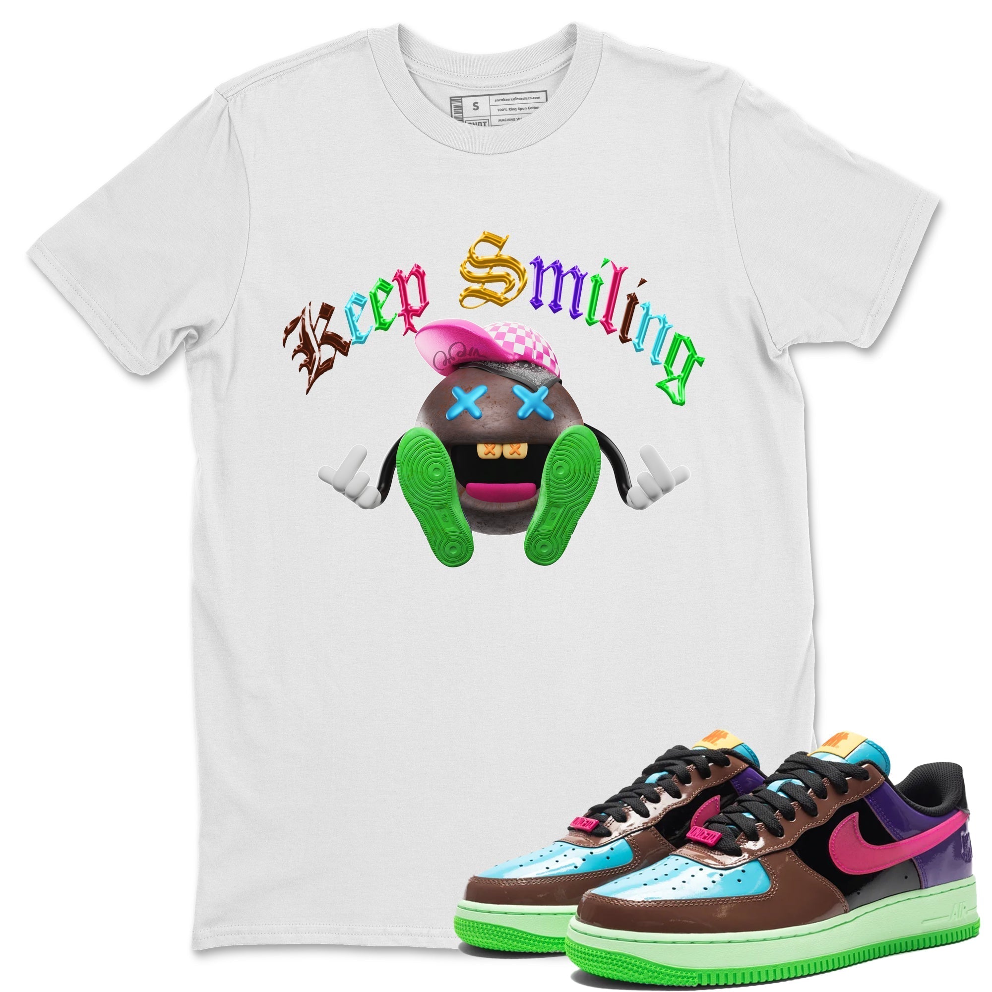 Air Force 1 Undefeated Fauna Brown Sneaker Tees Drip Gear Zone Keep Smiling Sneaker Tees Air Force 1 Undefeated Fauna Brown Shirt Unisex Shirts