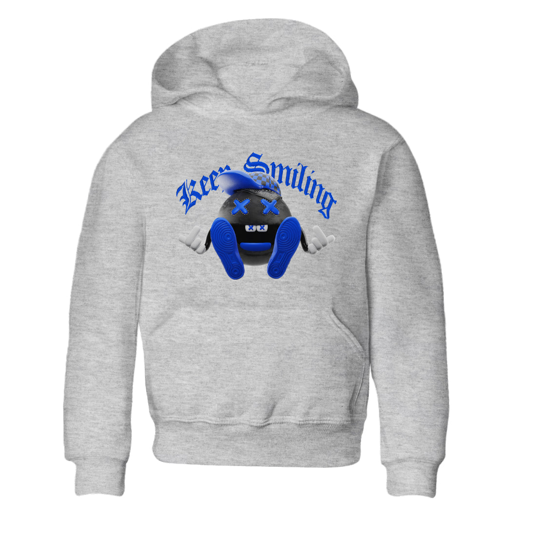 Air Jordan 1 Royal Reimagined shirt to match jordans Keep Smiling sneaker tees AJ1 OG HIGH Royal Reimagined Drip Gear Zone Kids Baby Toddler sneaker shirts Heather Grey 2 T-Shirt