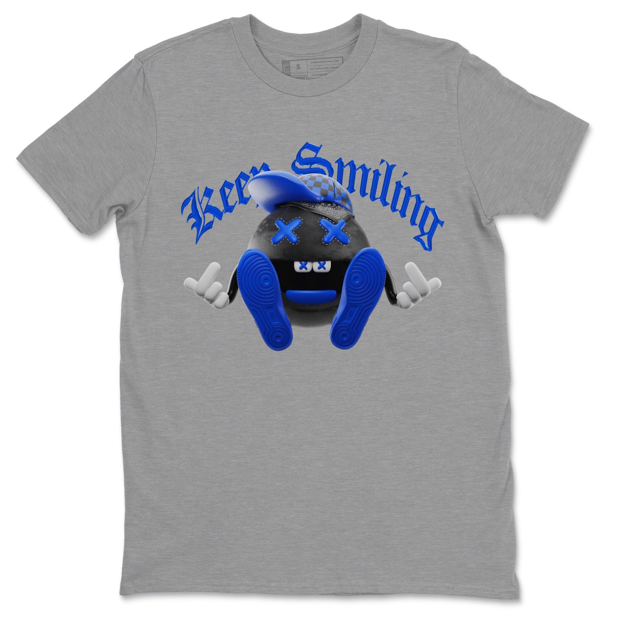Air Jordan 1 Royal Reimagined shirt to match jordans Keep Smiling sneaker tees AJ1 OG HIGH Royal Reimagined Drip Gear Zone Unisex Sneaker Tees and Sneaker Match T-Shirt Heather Grey 2 T-Shirt