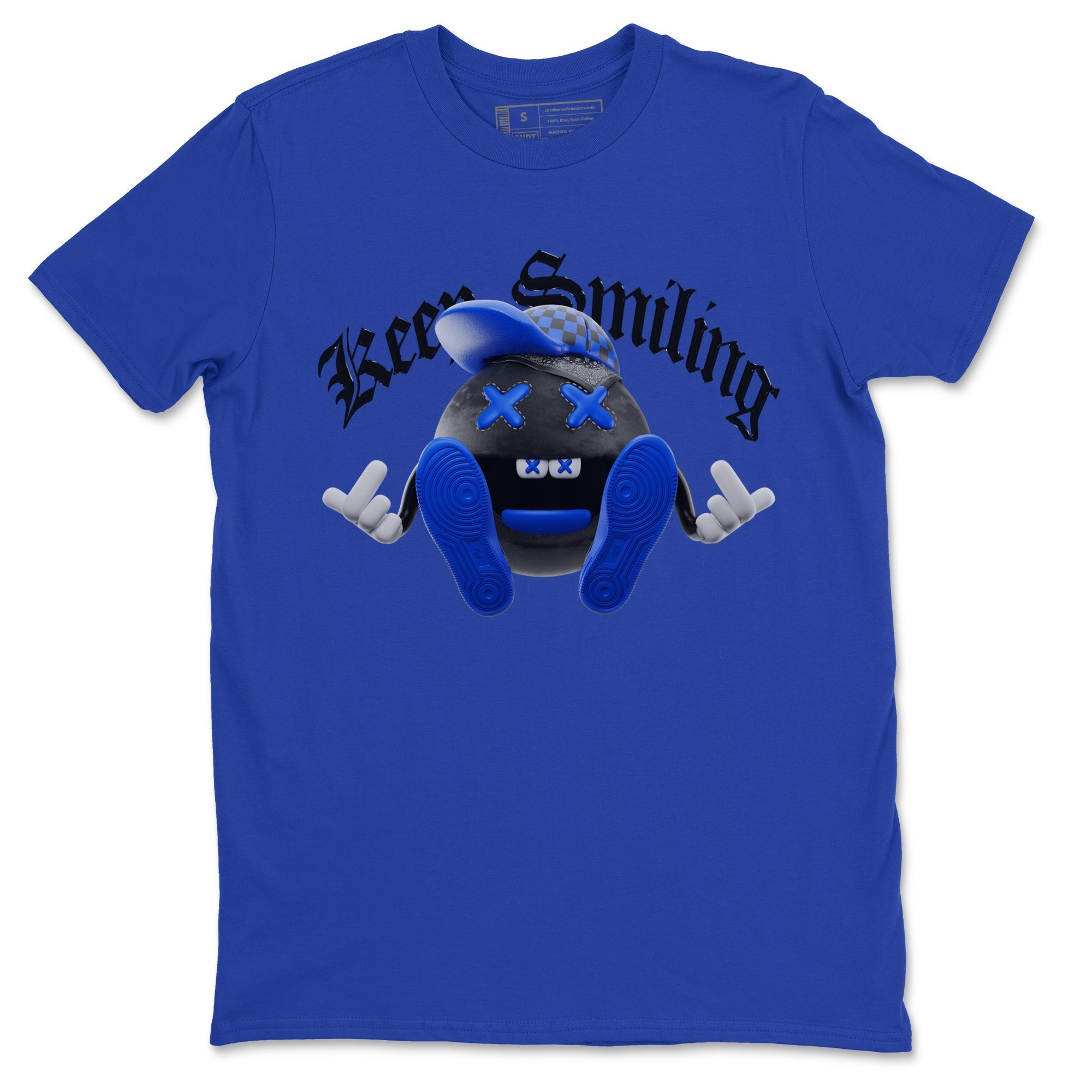 Air Jordan 1 Royal Reimagined shirt to match jordans Keep Smiling sneaker tees AJ1 OG HIGH Royal Reimagined Drip Gear Zone Unisex Sneaker Tees and Sneaker Match T-Shirt Royal Blue 2 T-Shirt