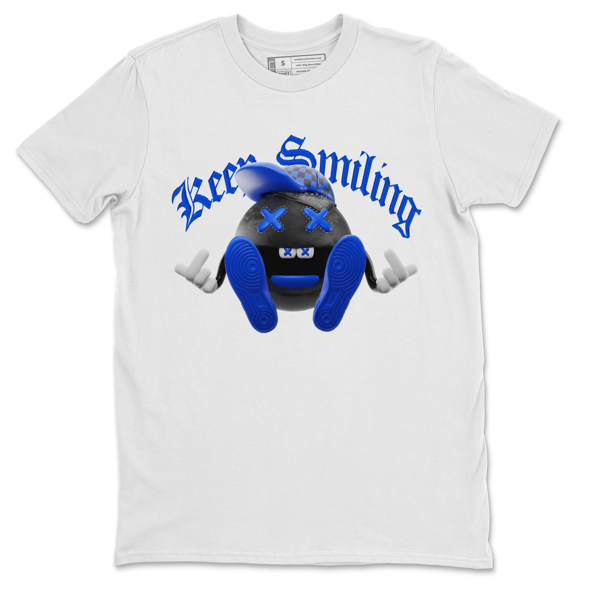 Air Jordan 1 Royal Reimagined shirt to match jordans Keep Smiling sneaker tees AJ1 OG HIGH Royal Reimagined Drip Gear Zone Unisex Sneaker Tees and Sneaker Match T-Shirt White 2 T-Shirt