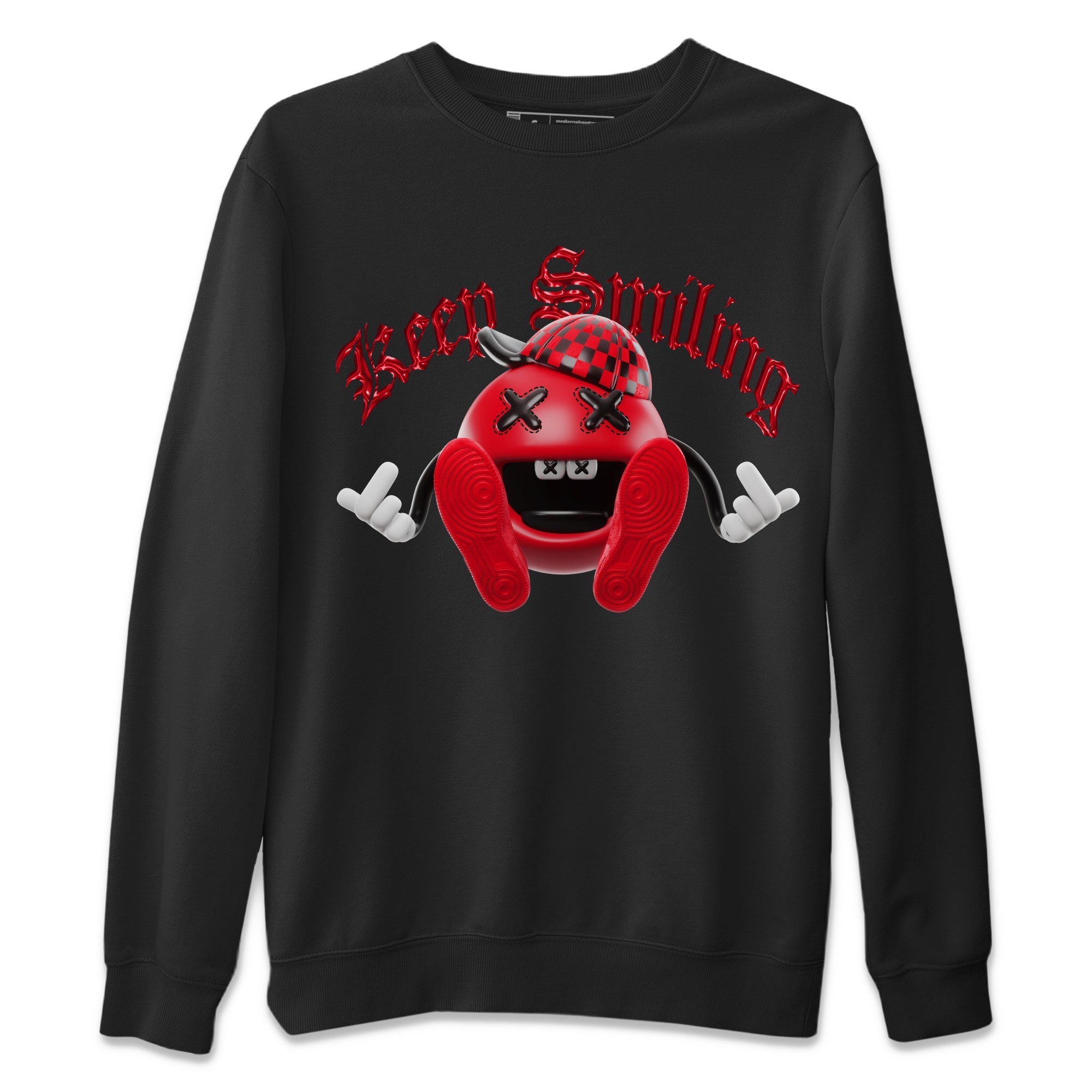 Air Jordan 1 Satin Bred Sneaker Match Tees Keep Smiling Sneaker Tees AJ1 Satin Bred Sneaker Release Tees Unisex Shirts Black 2