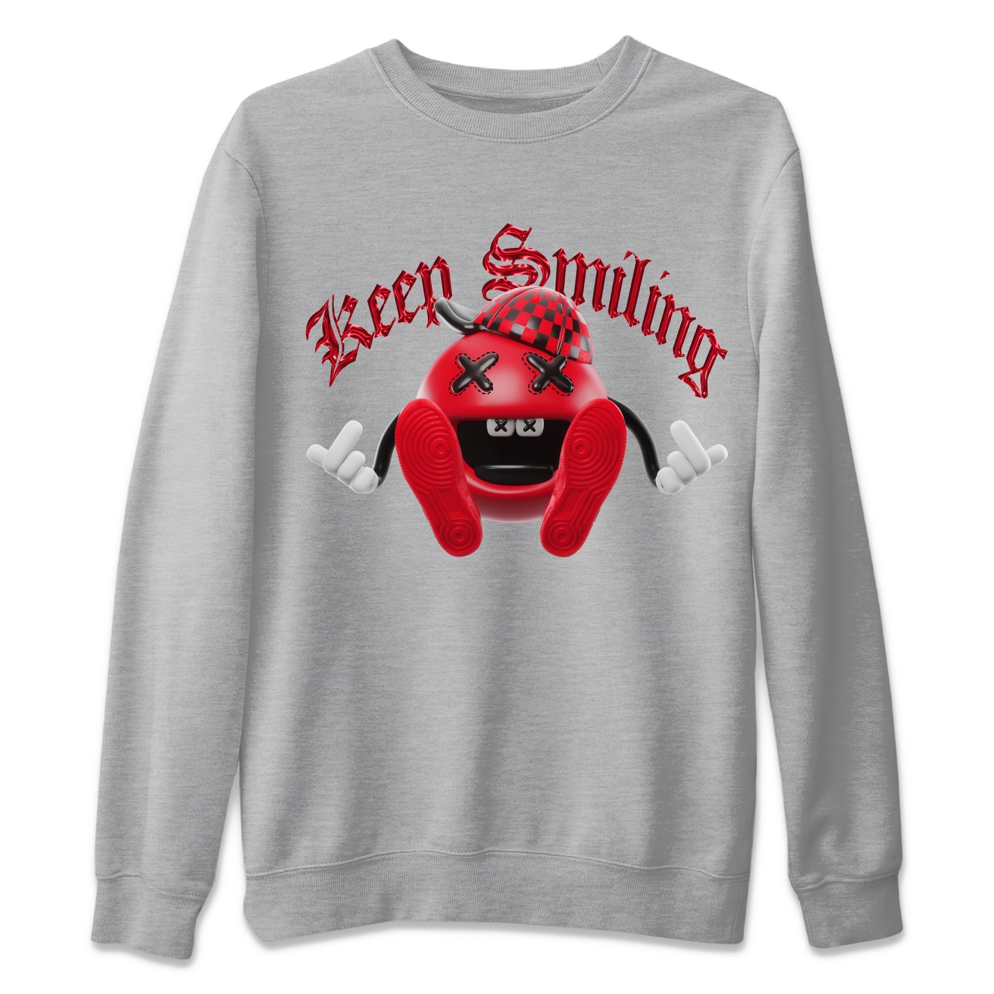 Air Jordan 1 Satin Bred Sneaker Match Tees Keep Smiling Sneaker Tees AJ1 Satin Bred Sneaker Release Tees Unisex Shirts Heather Grey 2