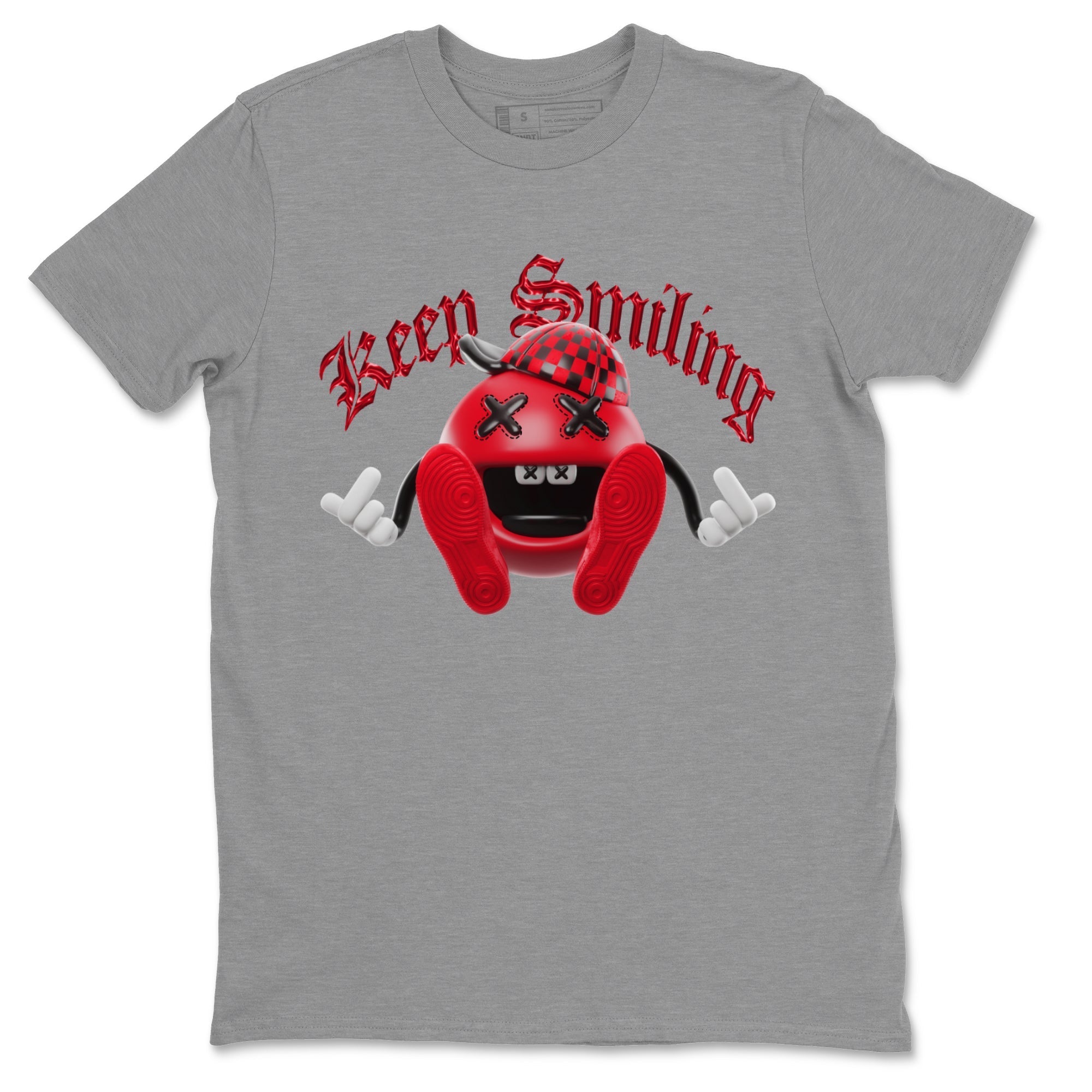 Air Jordan 1 Satin Bred Sneaker Match Tees Keep Smiling Sneaker Tees AJ1 Satin Bred Sneaker Release Tees Unisex Shirts Heather Grey 2