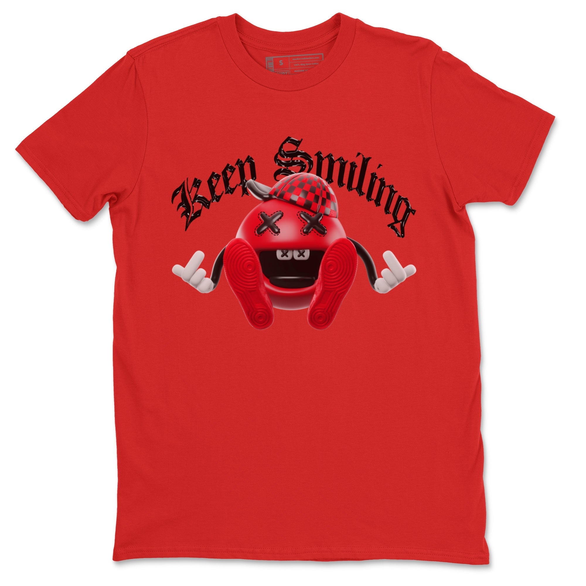 Air Jordan 1 Satin Bred Sneaker Match Tees Keep Smiling Sneaker Tees AJ1 Satin Bred Sneaker Release Tees Unisex Shirts Red 2