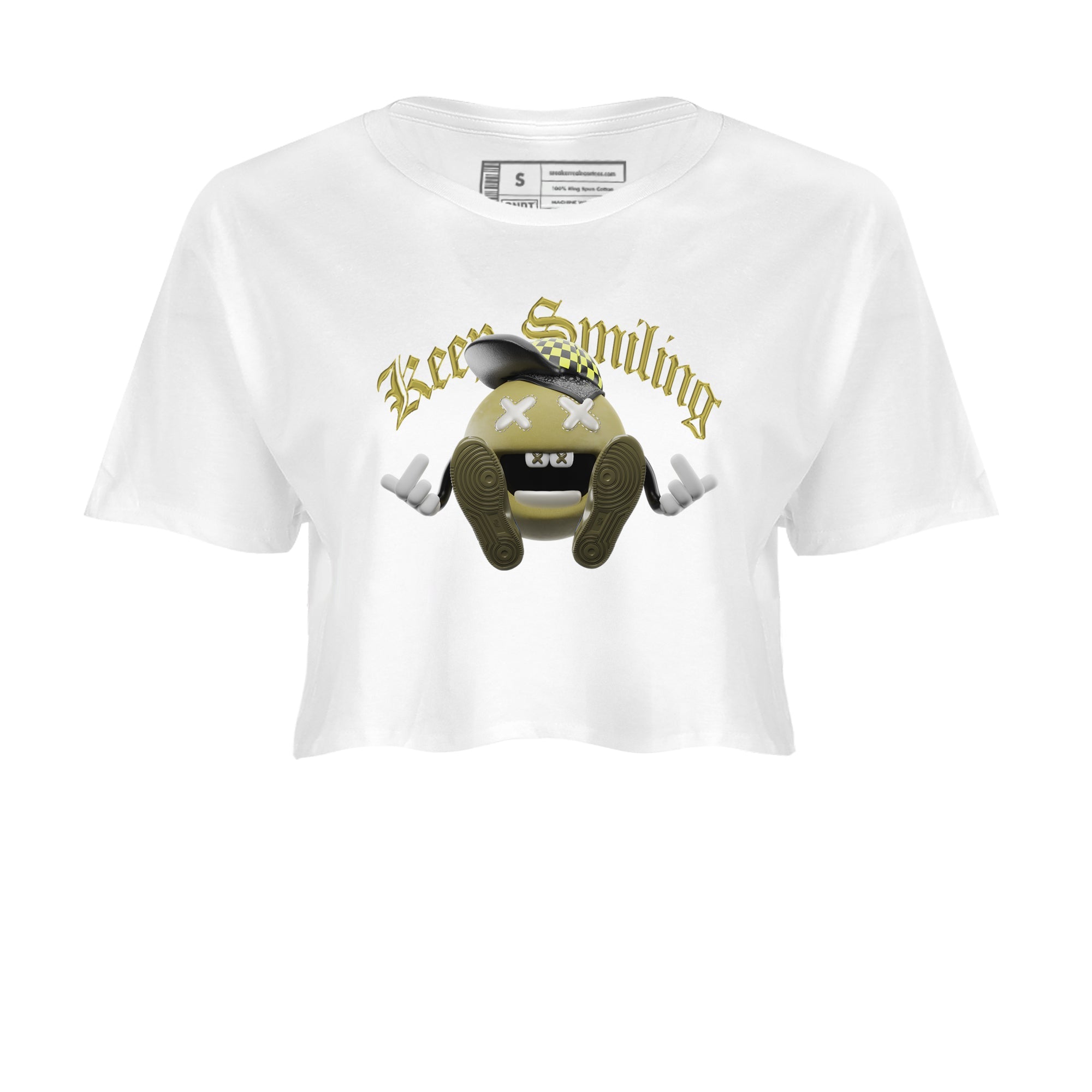 Air Jordan 1 Travis Scott Golf shirt to match jordans Keep Smiling Streetwear Sneaker Shirt AJ1 lowTravis Scott Golf Drip Gear Zone Sneaker Matching Clothing White 2 Crop T-Shirt
