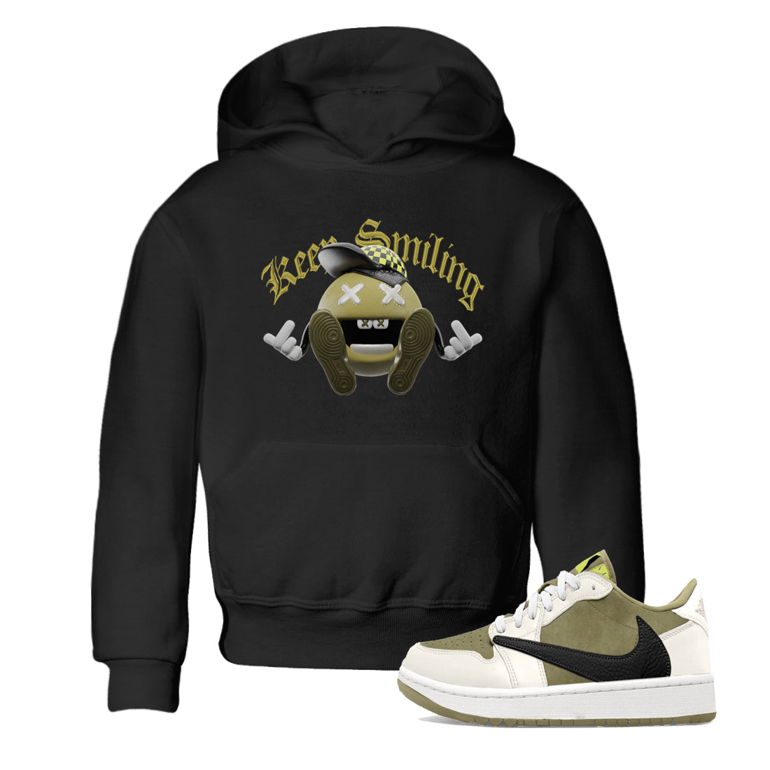 Air Jordan 1 Travis Scott Golf shirt to match jordans Keep Smiling Streetwear Sneaker Shirt AJ1 lowTravis Scott Golf Drip Gear Zone Sneaker Matching Clothing Baby Toddler Black 1 T-Shirt