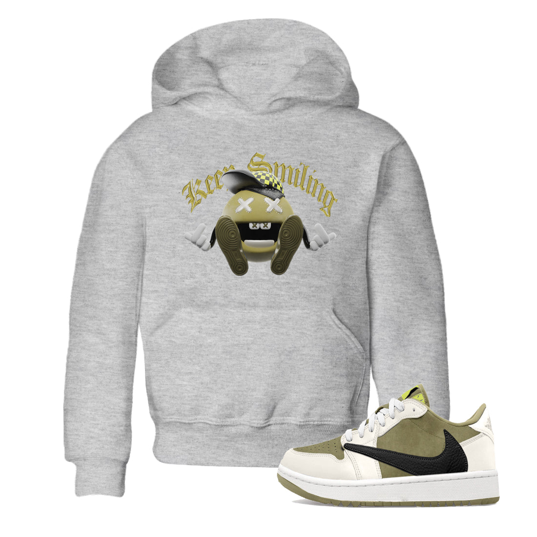 Air Jordan 1 Travis Scott Golf shirt to match jordans Keep Smiling Streetwear Sneaker Shirt AJ1 lowTravis Scott Golf Drip Gear Zone Sneaker Matching Clothing Baby Toddler Heather Grey 1 T-Shirt