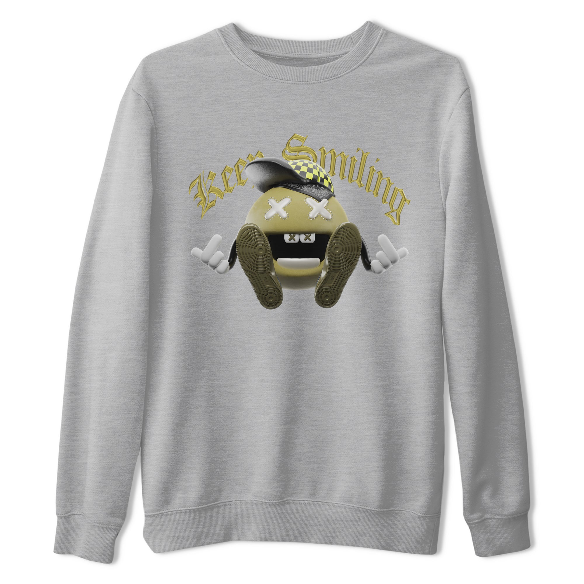 Air Jordan 1 Travis Scott Golf shirt to match jordans Keep Smiling Streetwear Sneaker Shirt AJ1 lowTravis Scott Golf Drip Gear Zone Sneaker Matching Clothing Unisex Heather Grey 2 T-Shirt