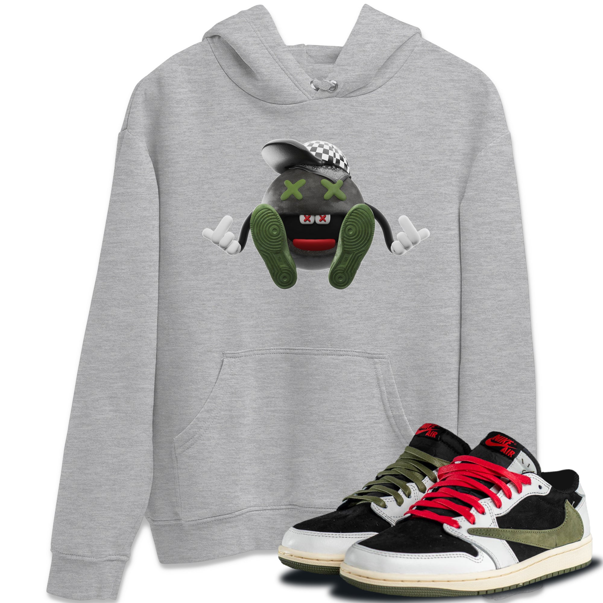 Air Jordan 1 Travis Scott Olive Sneaker Tees Drip Gear Zone Keep Smiling Sneaker Tees AJ1 OG Travis Scott Olive Shirt Unisex Shirts Heather Grey 1