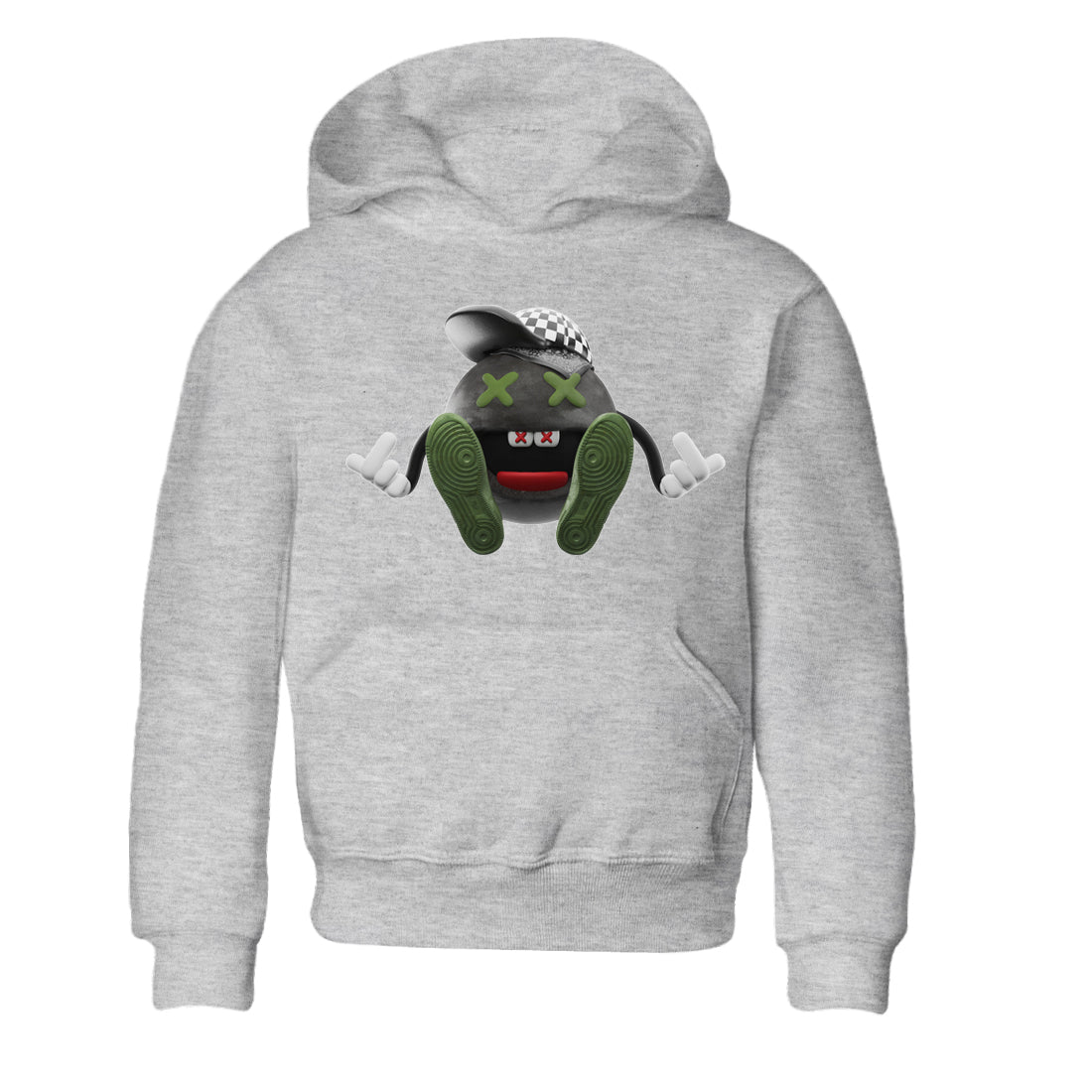 Air Jordan 1 Travis Scott Olive Sneaker Tees Drip Gear Zone Keep Smiling Sneaker Tees AJ1 OG Travis Scott Olive Shirt Kids Shirts Heather Grey 2