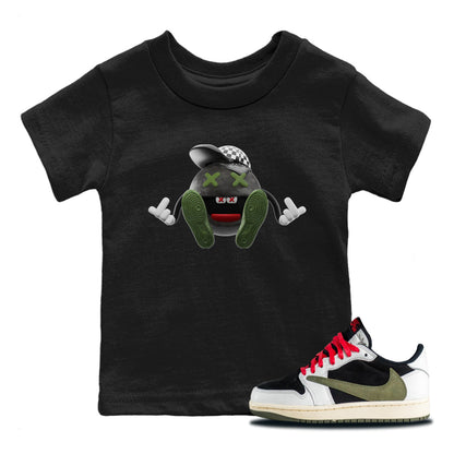 Air Jordan 1 Travis Scott Olive Sneaker Tees Drip Gear Zone Keep Smiling Sneaker Tees AJ1 OG Travis Scott Olive Shirt Kids Shirts Black 1