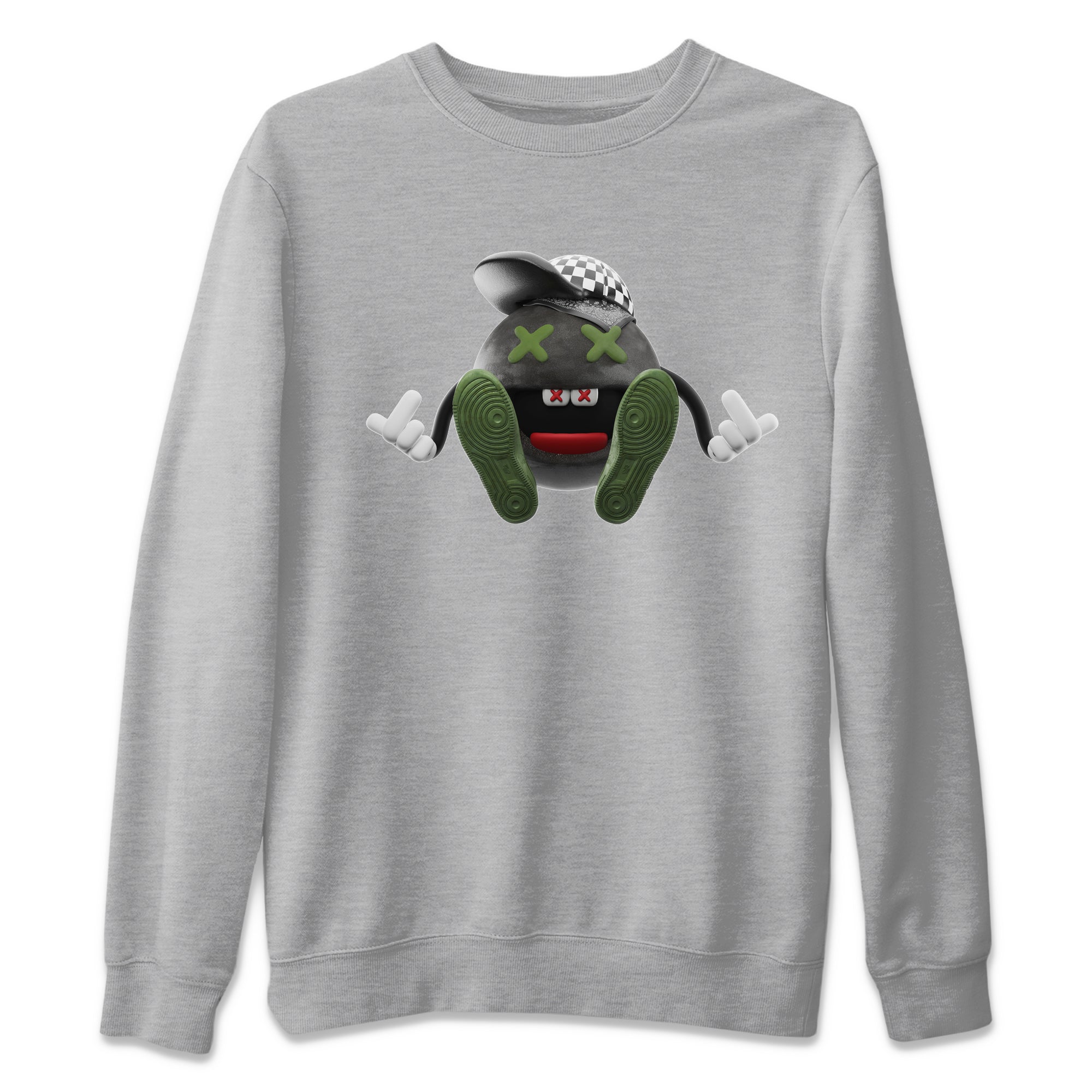 Air Jordan 1 Travis Scott Olive Sneaker Tees Drip Gear Zone Keep Smiling Sneaker Tees AJ1 OG Travis Scott Olive Shirt Unisex Shirts Heather Grey 2