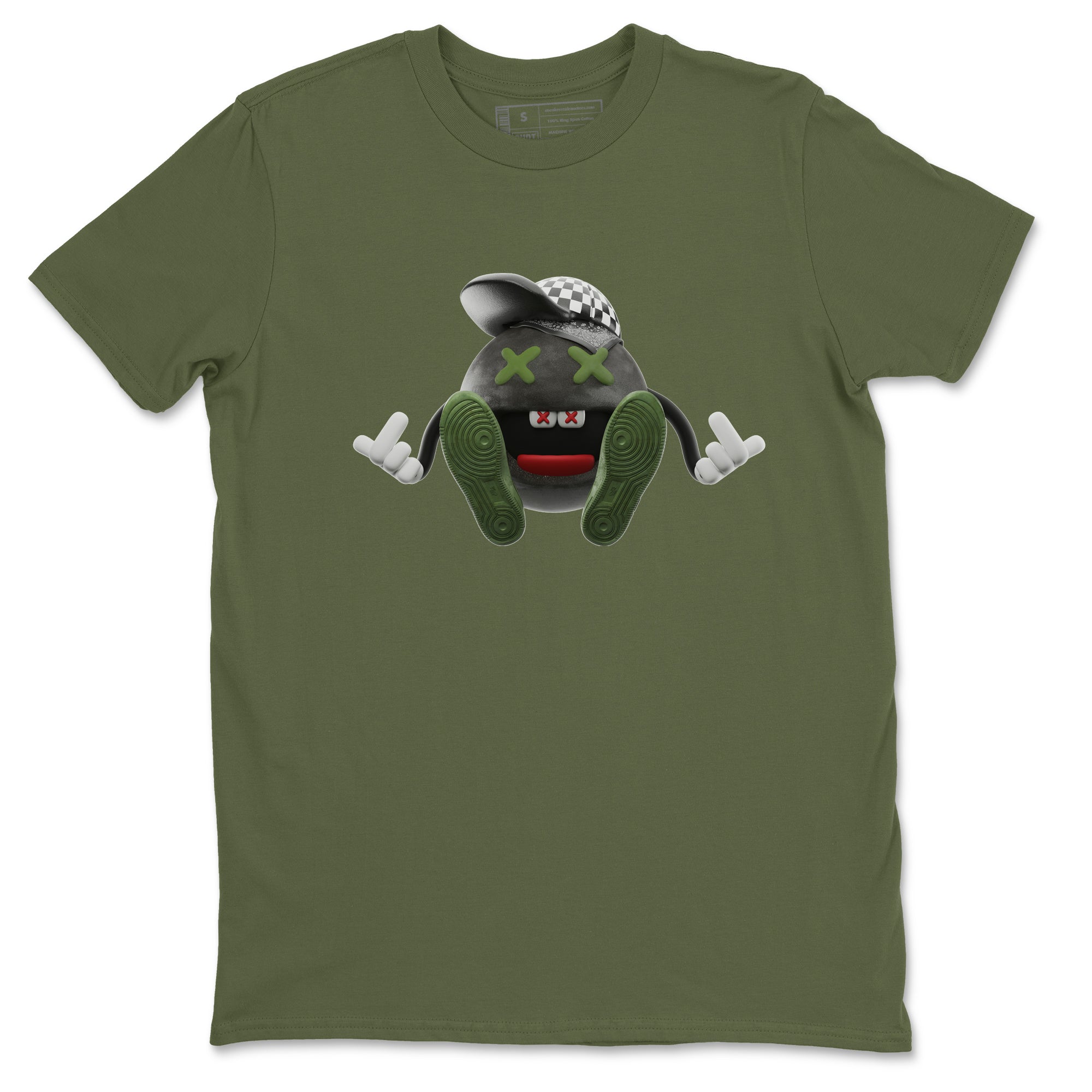 Air Jordan 1 Travis Scott Olive Sneaker Tees Drip Gear Zone Keep Smiling Sneaker Tees AJ1 OG Travis Scott Olive Shirt Unisex Shirts Military Green 2