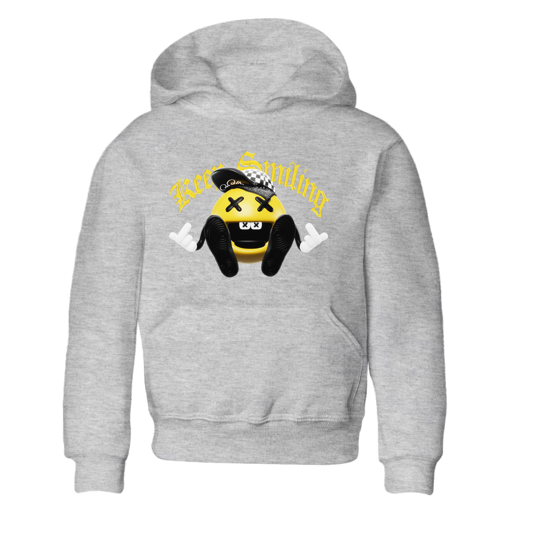 1s Yellow Ochre shirt to match jordans Keep Smiling sneaker tees streetwear brand Air Jordan 1 Yellow Ochre Drip Gear Zone Brand baby toddler Heather Grey 2 cotton Shirt