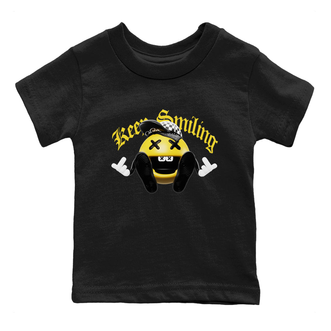 1s Yellow Ochre shirt to match jordans Keep Smiling sneaker tees streetwear brand Air Jordan 1 Yellow Ochre Drip Gear Zone Brand baby toddler Black 2 cotton Shirt