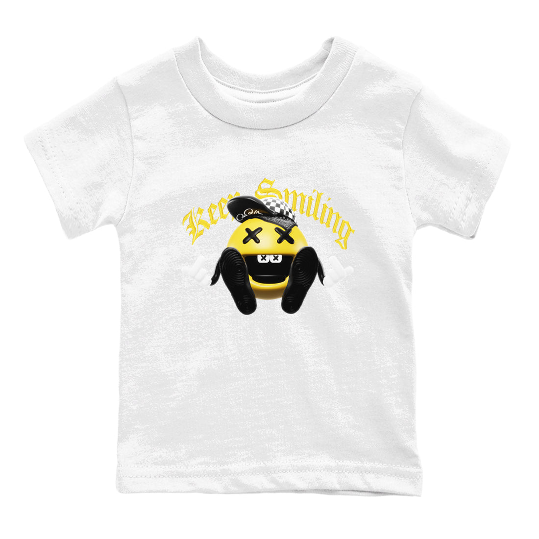 1s Yellow Ochre shirt to match jordans Keep Smiling sneaker tees streetwear brand Air Jordan 1 Yellow Ochre Drip Gear Zone Brand baby toddler White 2 cotton Shirt