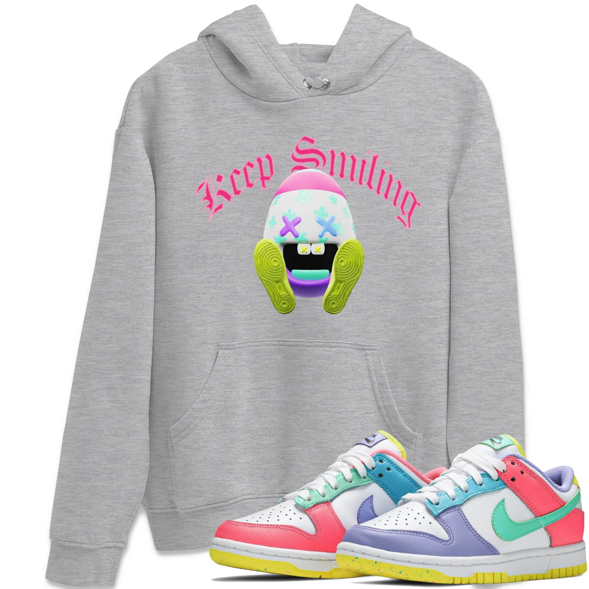 Dunk Easter Candy Sneaker Tees Drip Gear Zone Keep Smiling Sneaker Tees Nike Easter Shirt Unisex Shirts Heather Grey 1