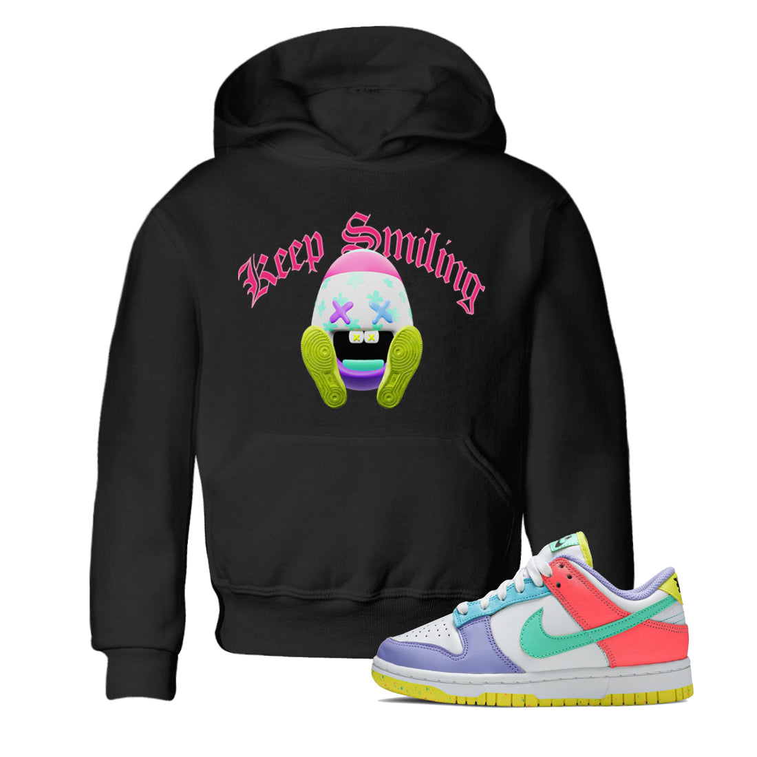 Dunk Easter Candy Sneaker Tees Drip Gear Zone Keep Smiling Sneaker Tees Nike Easter Shirt Kids Shirts Black 1