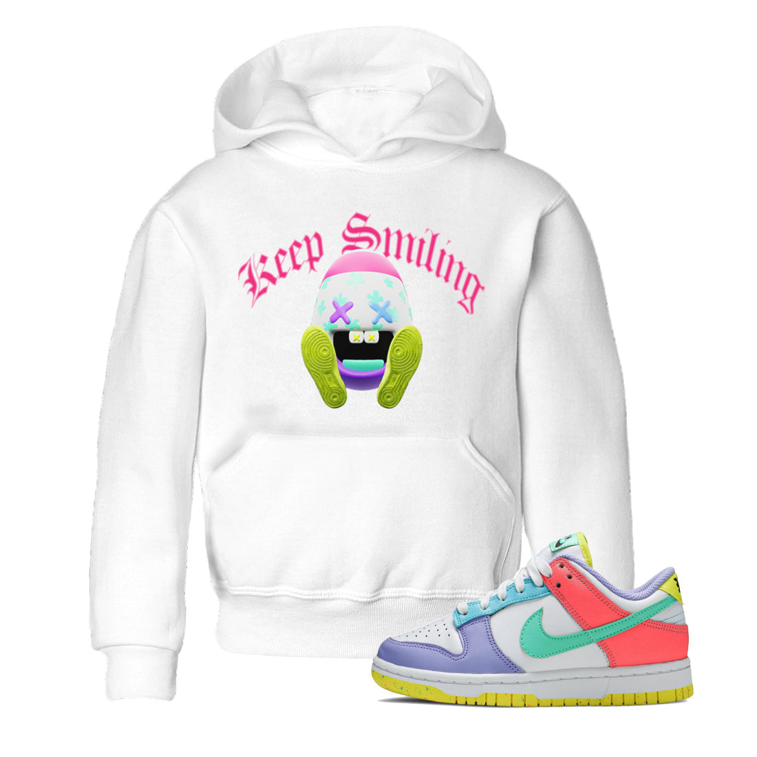 Dunk Easter Candy Sneaker Tees Drip Gear Zone Keep Smiling Sneaker Tees Nike Easter Shirt Kids Shirts White 1