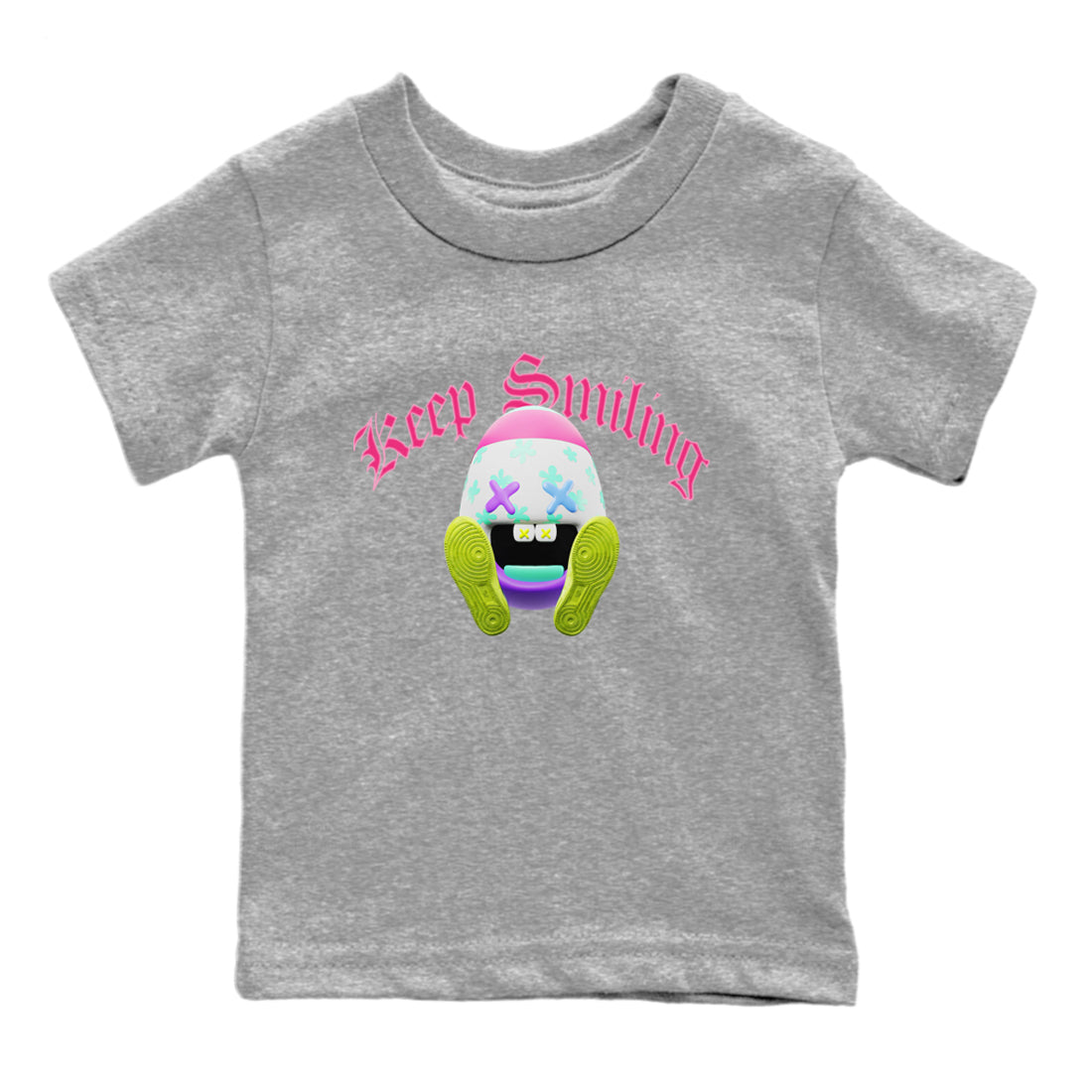Dunk Easter Candy Sneaker Tees Drip Gear Zone Keep Smiling Sneaker Tees Nike Easter Shirt Kids Shirts Heather Grey 2