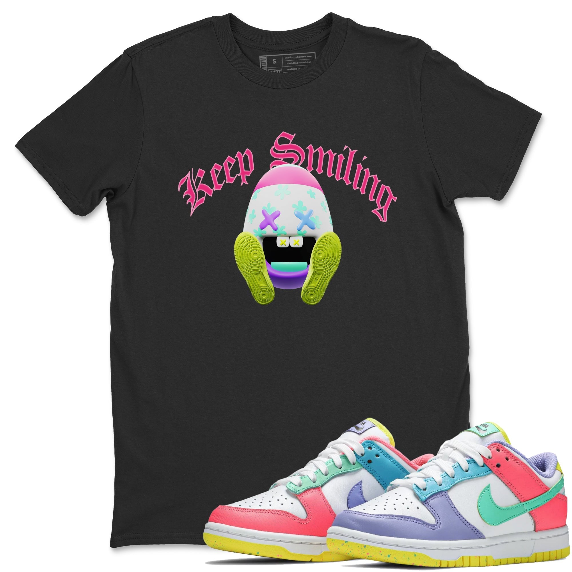 Dunk Easter Candy Sneaker Tees Drip Gear Zone Keep Smiling Sneaker Tees Nike Easter Shirt Unisex Shirts Black 1