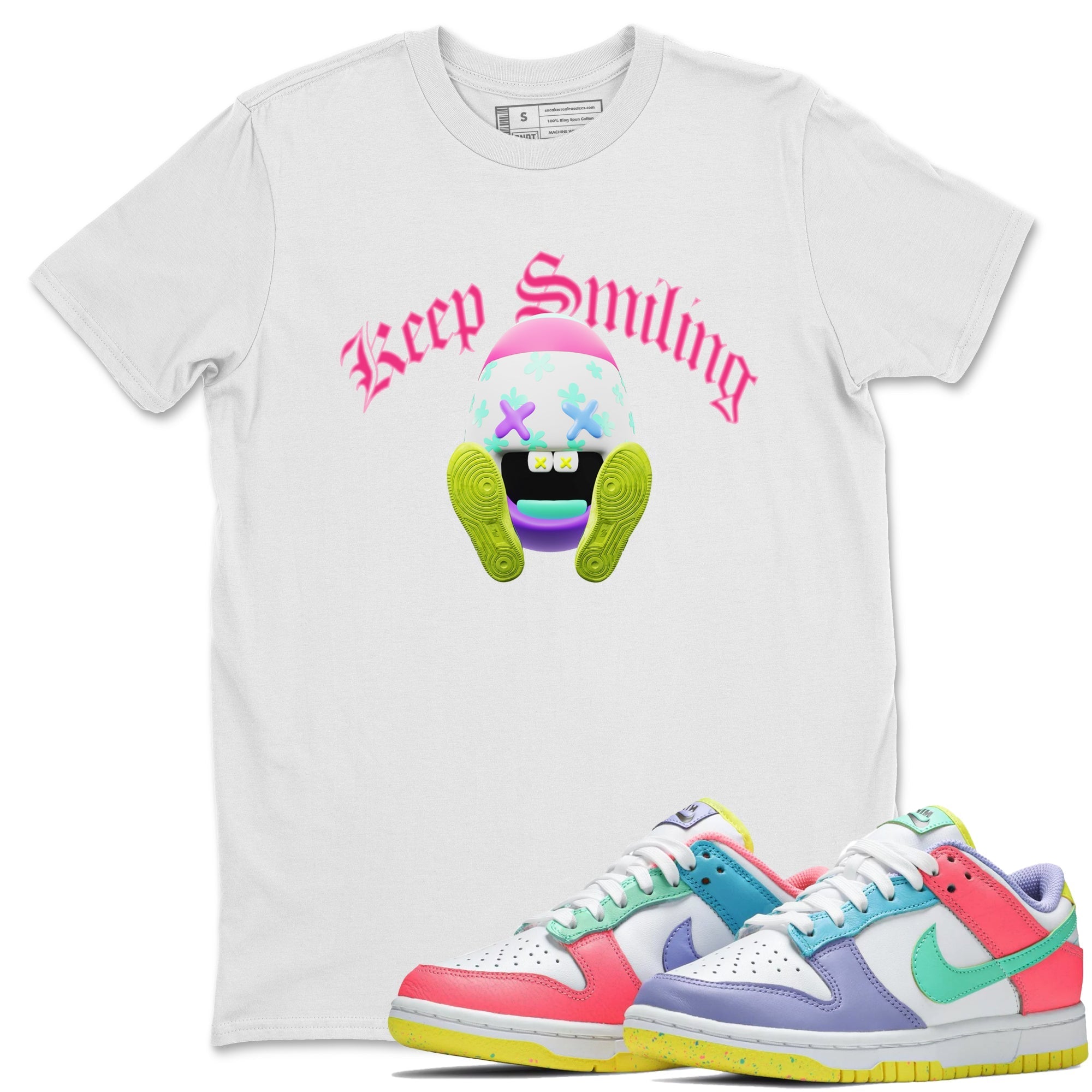 Dunk Easter Candy Sneaker Tees Drip Gear Zone Keep Smiling Sneaker Tees Nike Easter Shirt Unisex Shirts White 1