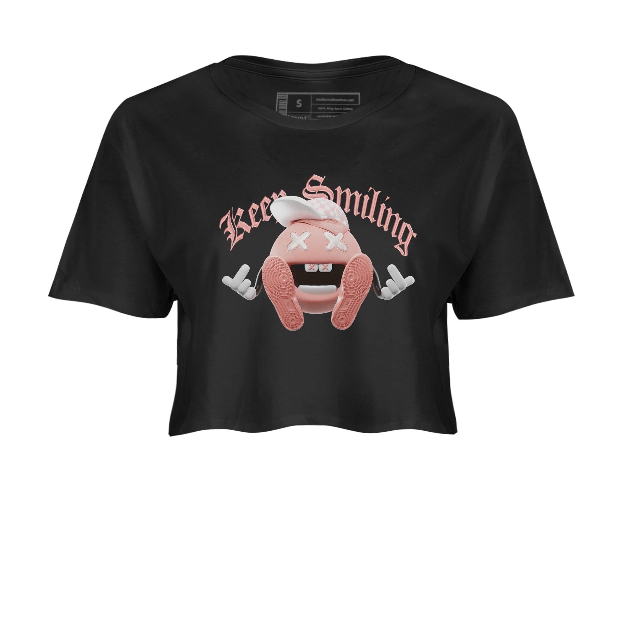 Dunk Rose Whisper shirt to match jordans Keep Smiling Streetwear Sneaker Shirt Nike Dunk LowRose Whisper Drip Gear Zone Sneaker Matching Clothing Black 2 Crop T-Shirt