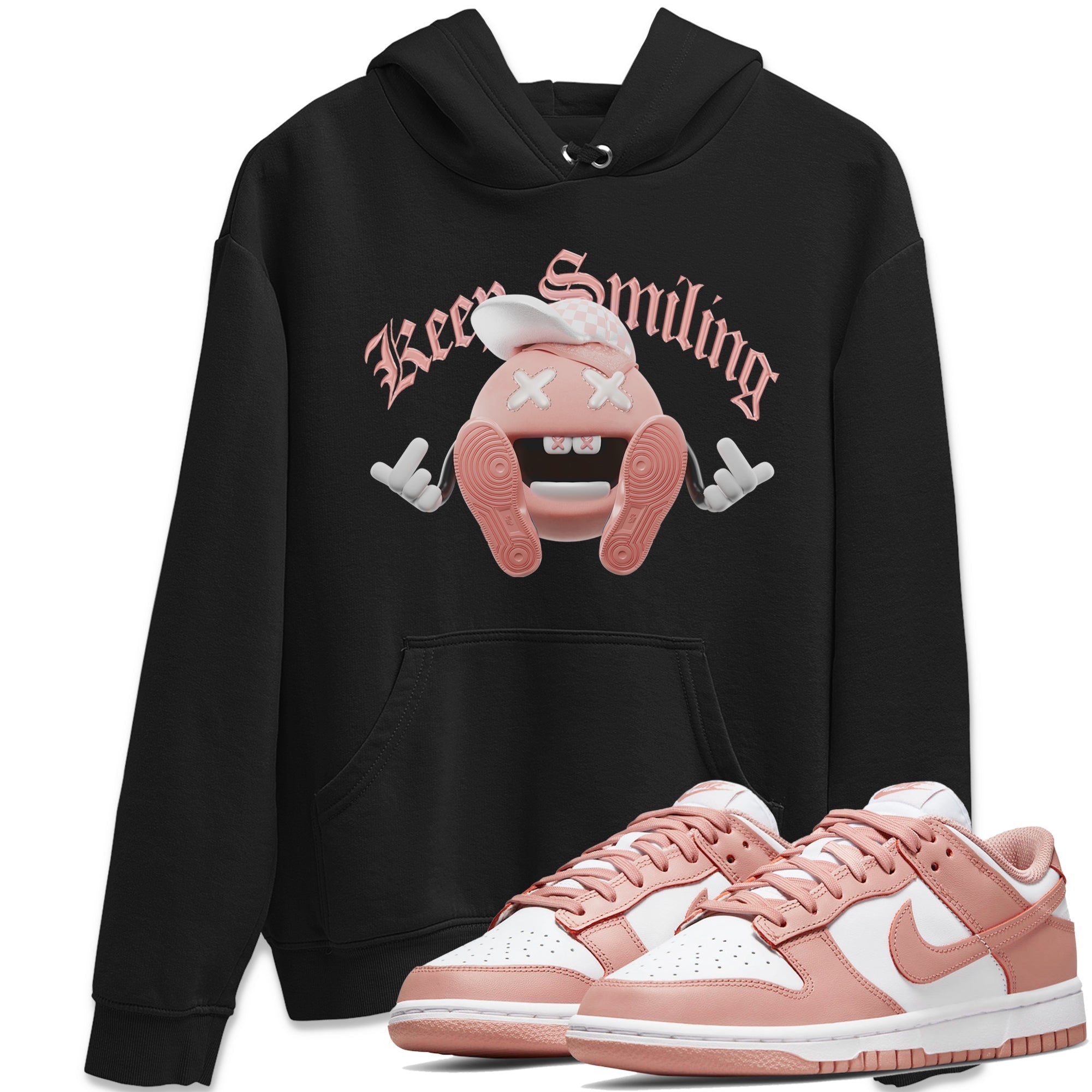 Dunk Rose Whisper shirt to match jordans Keep Smiling Streetwear Sneaker Shirt Nike Dunk LowRose Whisper Drip Gear Zone Sneaker Matching Clothing Unisex Black 1 T-Shirt