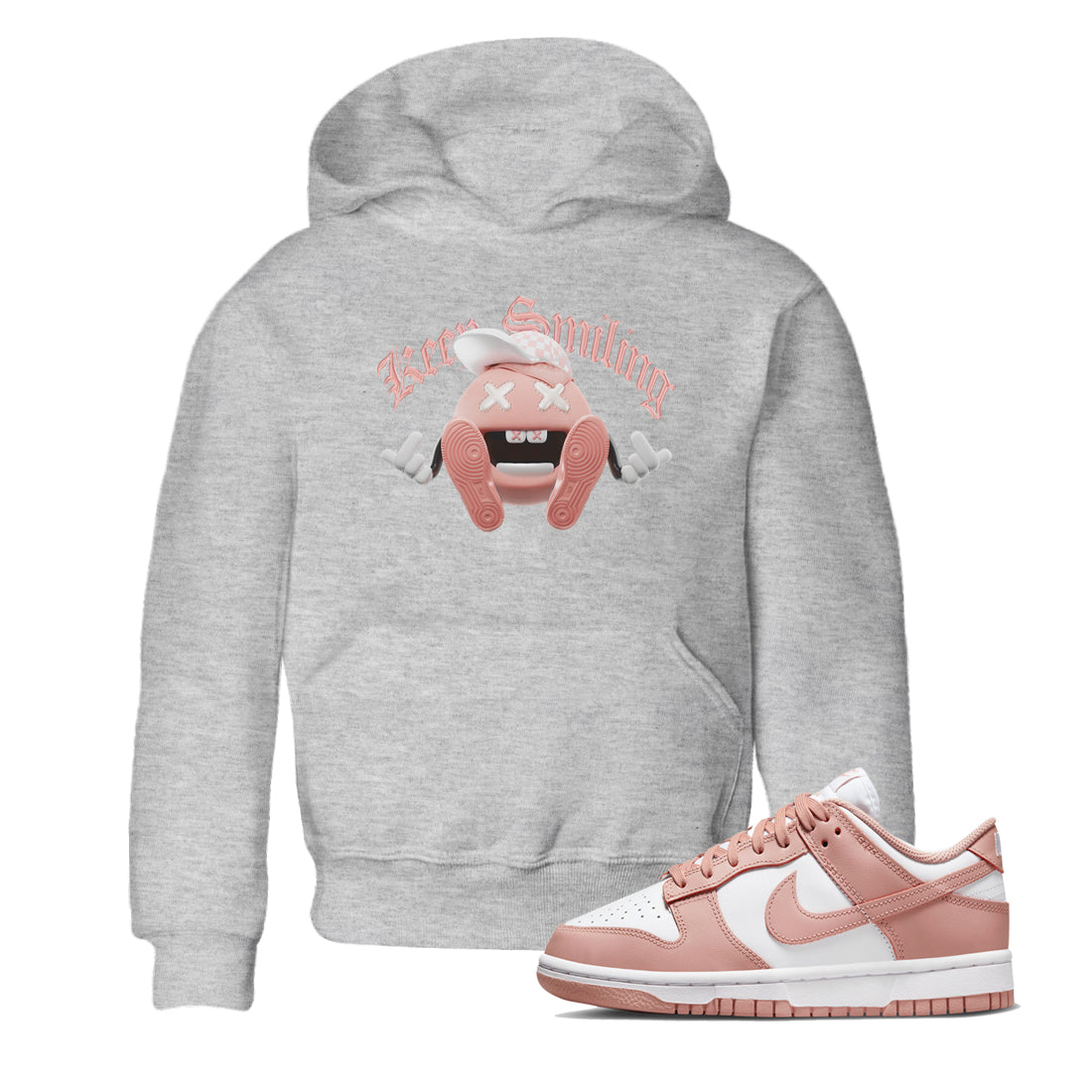 Dunk Rose Whisper shirt to match jordans Keep Smiling Streetwear Sneaker Shirt Nike Dunk LowRose Whisper Drip Gear Zone Sneaker Matching Clothing Baby Toddler Heather Grey 1 T-Shirt