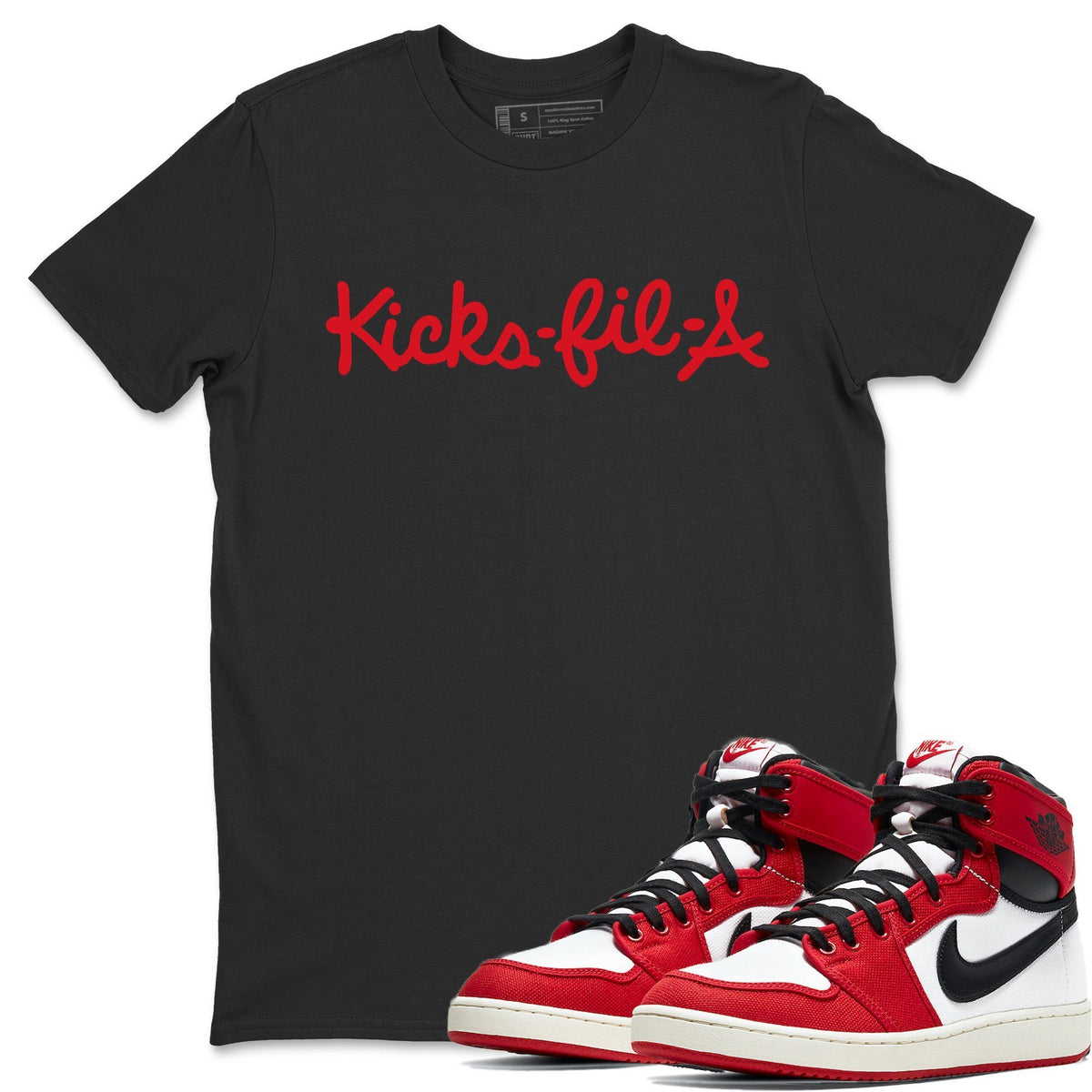 Jordan 1 Chicago Sneaker Matching T-Shirt Kick Fil A Sneaker Tees Jordan 1 Chicago Sneaker Release Tees Crew Neck Tees