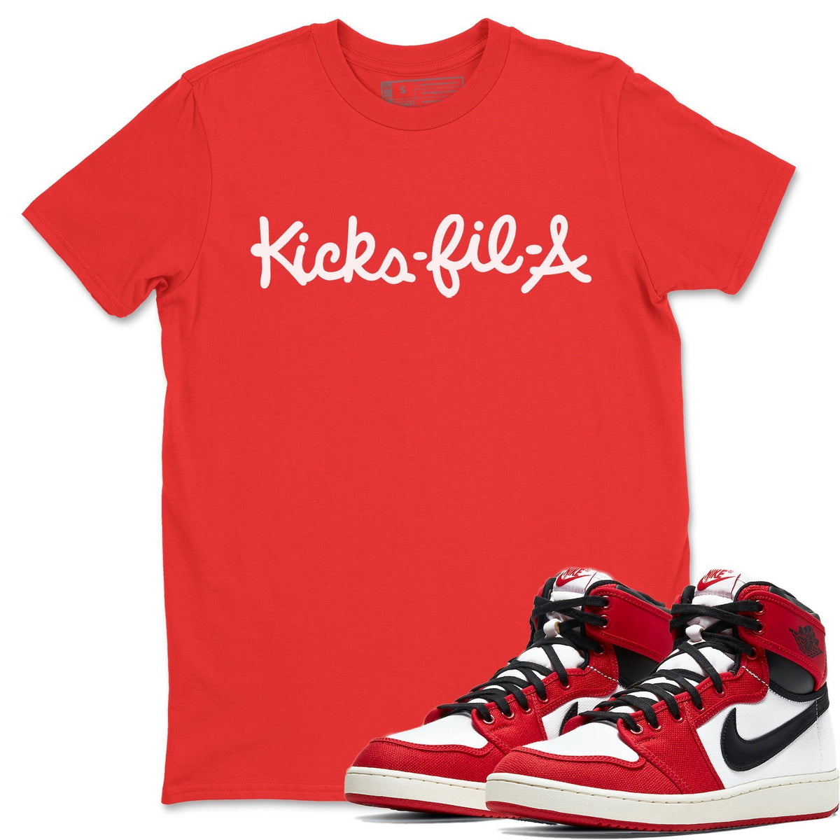 Jordan 1 Chicago Sneaker Matching T-Shirt Kick Fil A Sneaker Tees Jordan 1 Chicago Sneaker Release Tees Crew Neck Tees