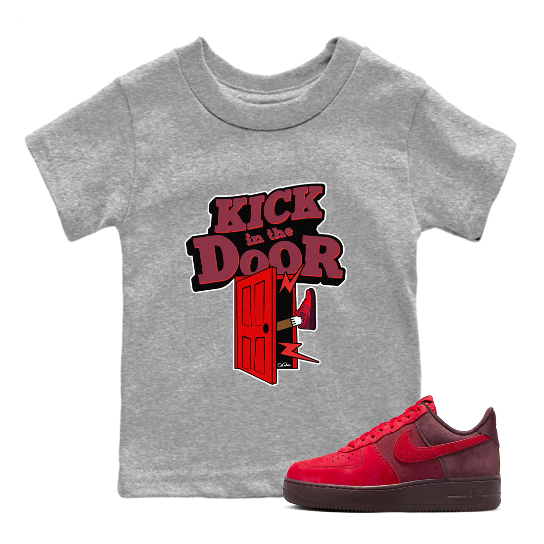 Air Force 1 Layers of Love shirt to match jordans Kick In The Door sneaker tees af1 Layers of Love Drip Gear Zone baby toddler Heather Grey 1 cotton Shirt