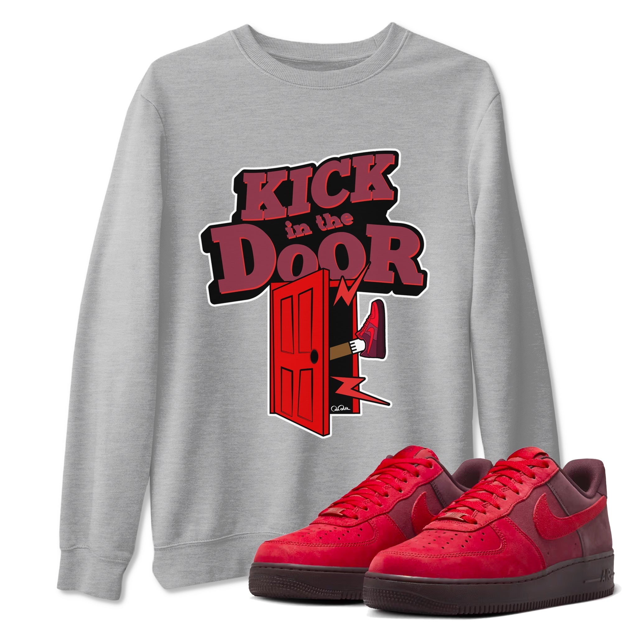 Air Force 1 Layers of Love shirt to match jordans Kick In The Door sneaker tees af1 Layers of Love Drip Gear Zone unisex cotton Heather Grey 1 crew neck shirt