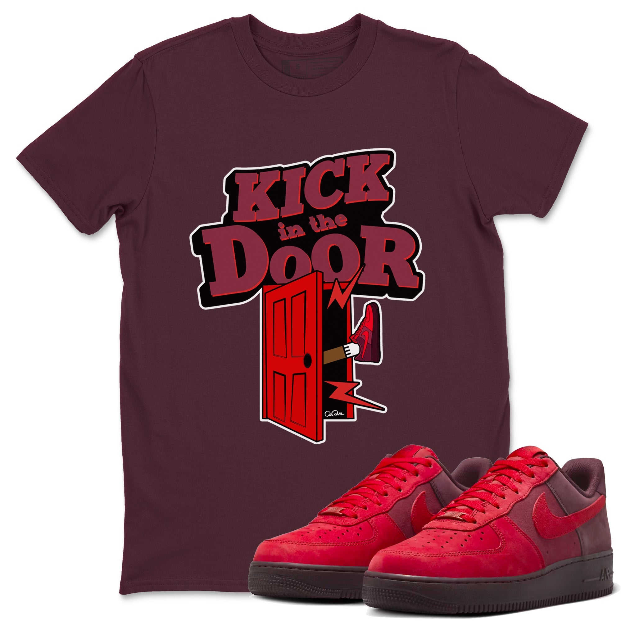 Air Force 1 Layers of Love shirt to match jordans Kick In The Door sneaker tees af1 Layers of Love Drip Gear Zone unisex cotton Maroon 1 crew neck shirt