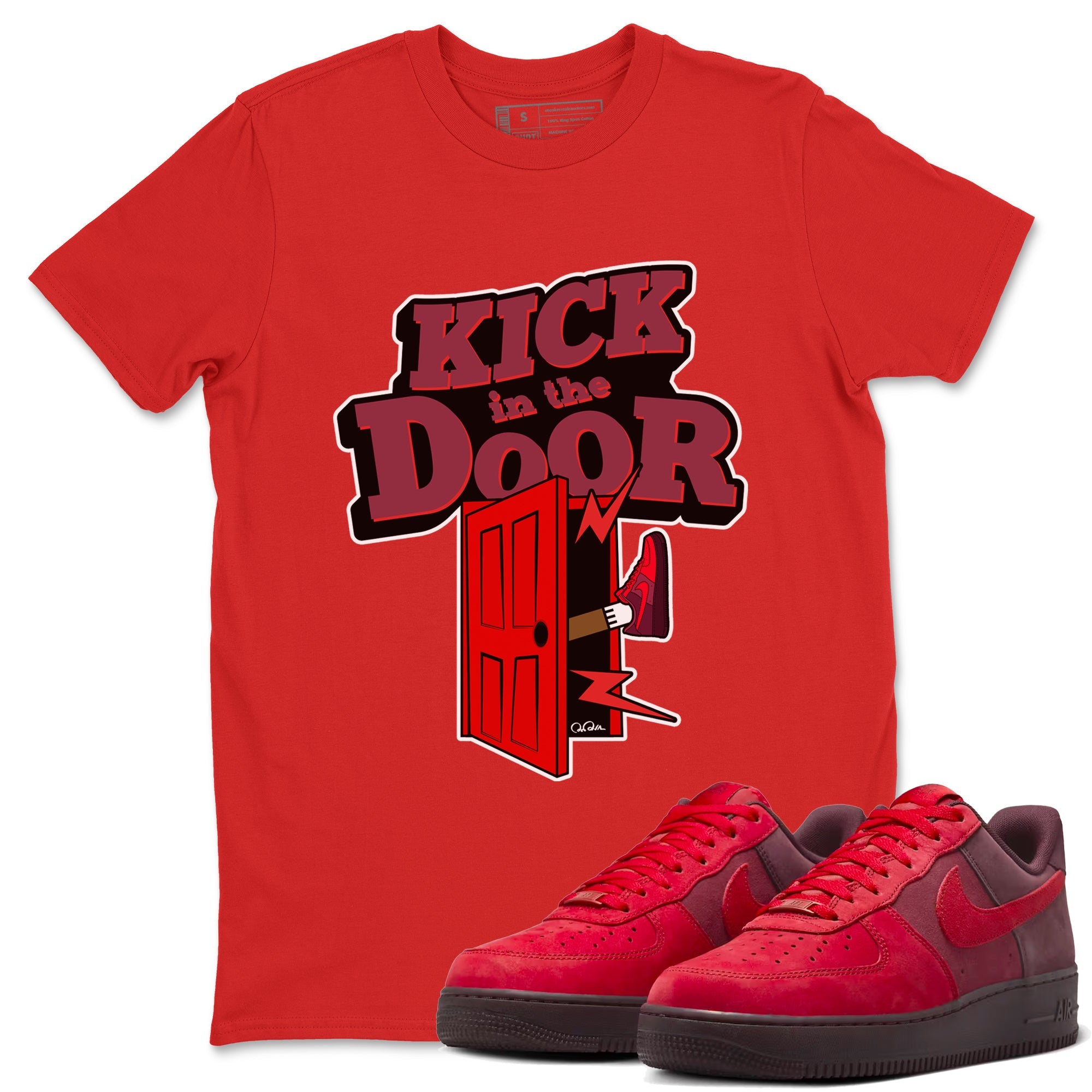 Air Force 1 Layers of Love shirt to match jordans Kick In The Door sneaker tees af1 Layers of Love Drip Gear Zone unisex cotton Red 1 crew neck shirt