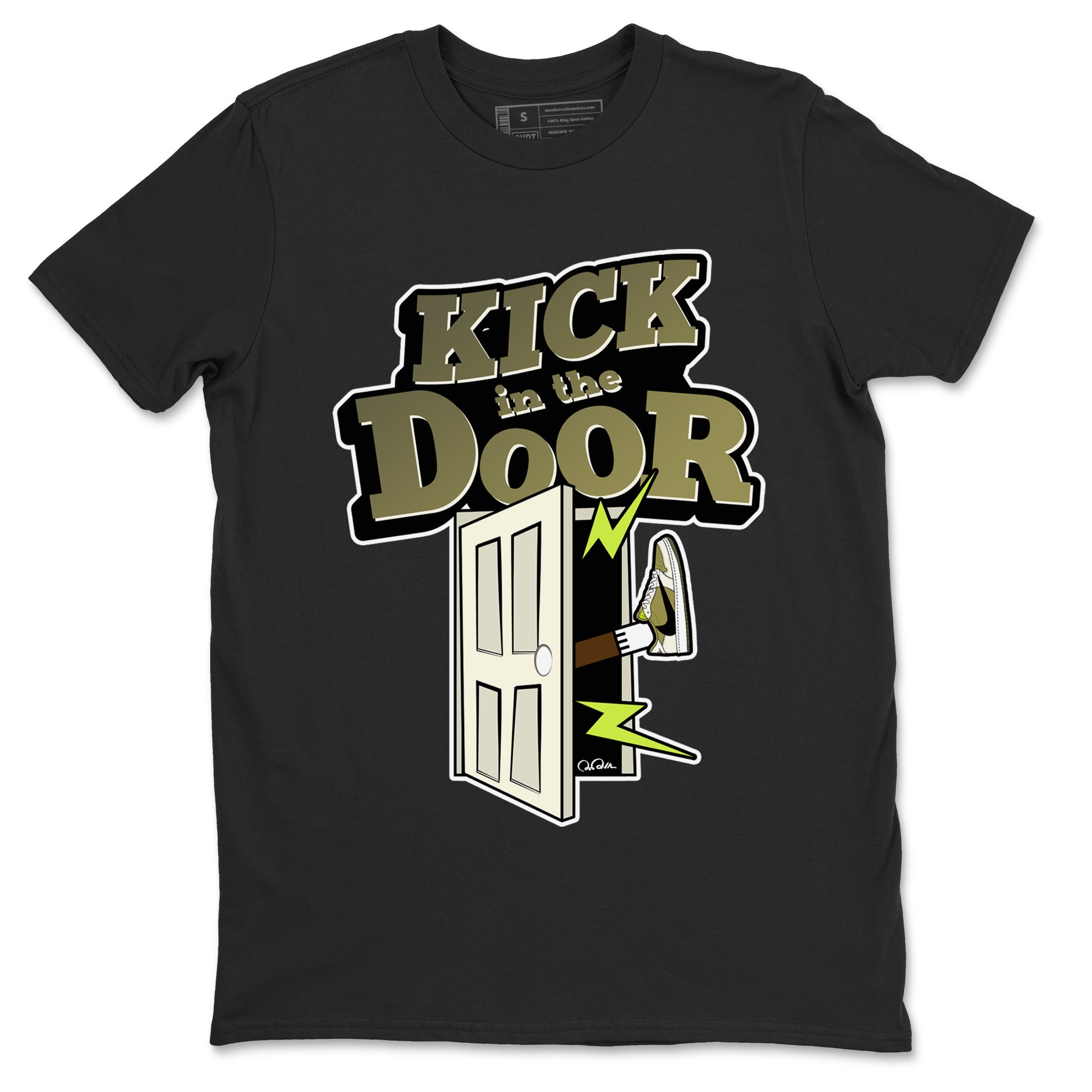 Air Jordan 1 Travis Scott Golf shirt to match jordans Kick In The Door Streetwear Sneaker Shirt AJ1 lowTravis Scott Golf Drip Gear Zone Sneaker Matching Clothing Unisex Black 2 T-Shirt