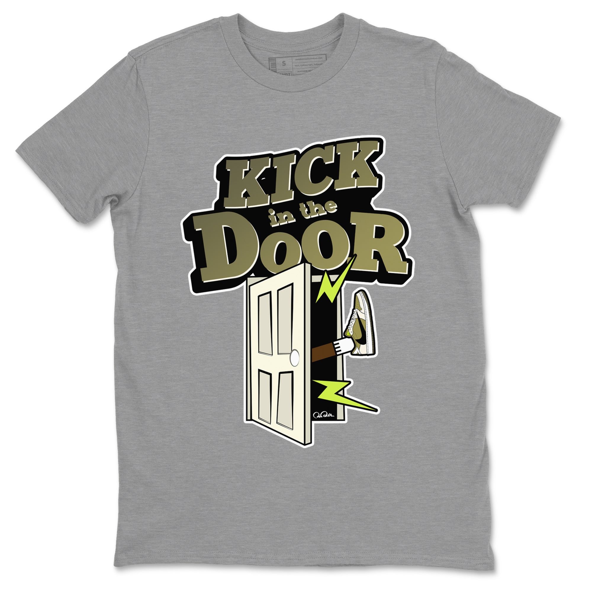 Air Jordan 1 Travis Scott Golf shirt to match jordans Kick In The Door Streetwear Sneaker Shirt AJ1 lowTravis Scott Golf Drip Gear Zone Sneaker Matching Clothing Unisex Heather Grey 2 T-Shirt