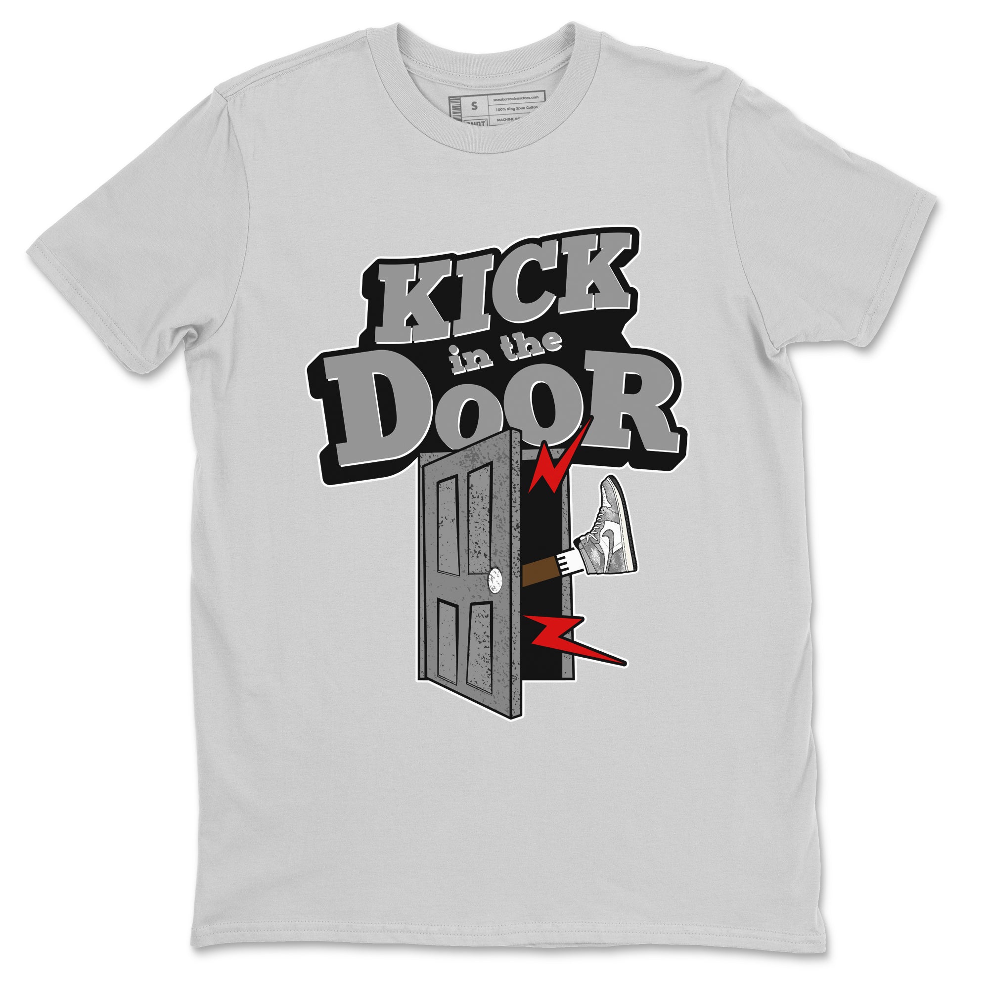 Air Jordan 1 Washed Heritage Sneaker Match Tees Kick In The Door Streetwear Sneaker Shirt AJ1 Washed Heritage Sneaker Release Tees Unisex Shirts Silver 2