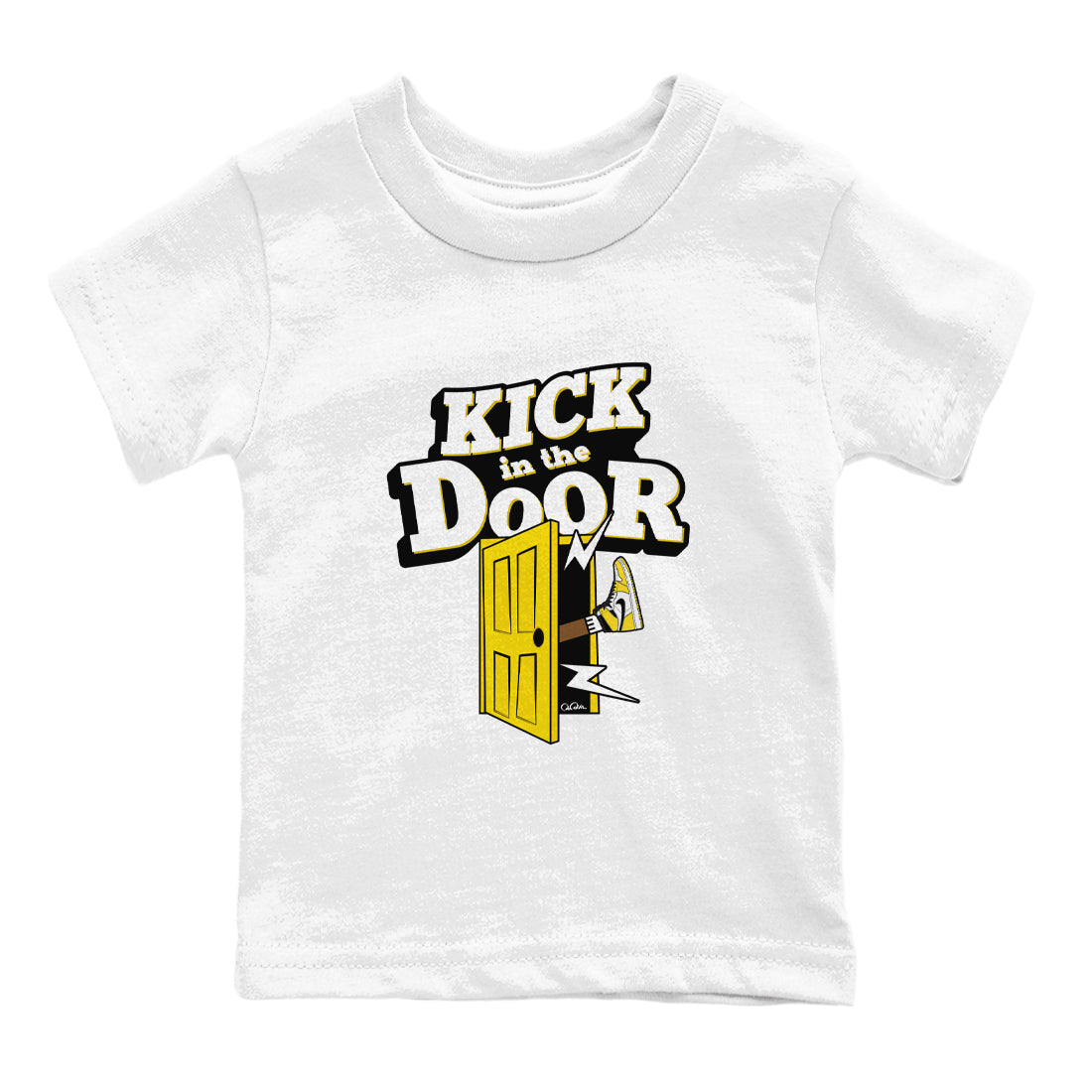 1s Yellow Ochre shirt to match jordans Kick In The Door sneaker tees streetwear brand Air Jordan 1 Yellow Ochre Drip Gear Zone Brand baby toddler White 2 cotton Shirt