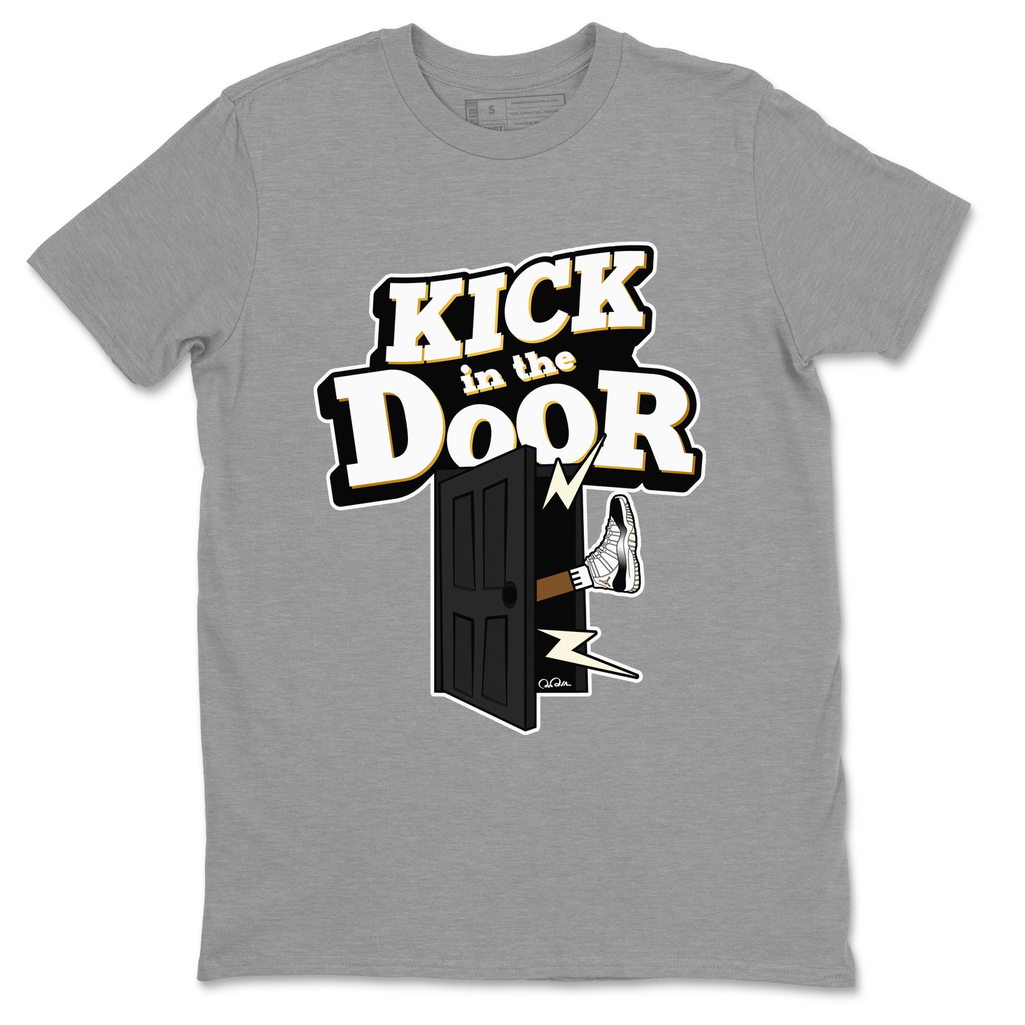 Air Jordan 11 Gratitude shirt to match jordans Kick In The Door sneaker tees AJ11 Gratitude Drip Gear Zone Unisex Heather Grey 2 T-Shirt
