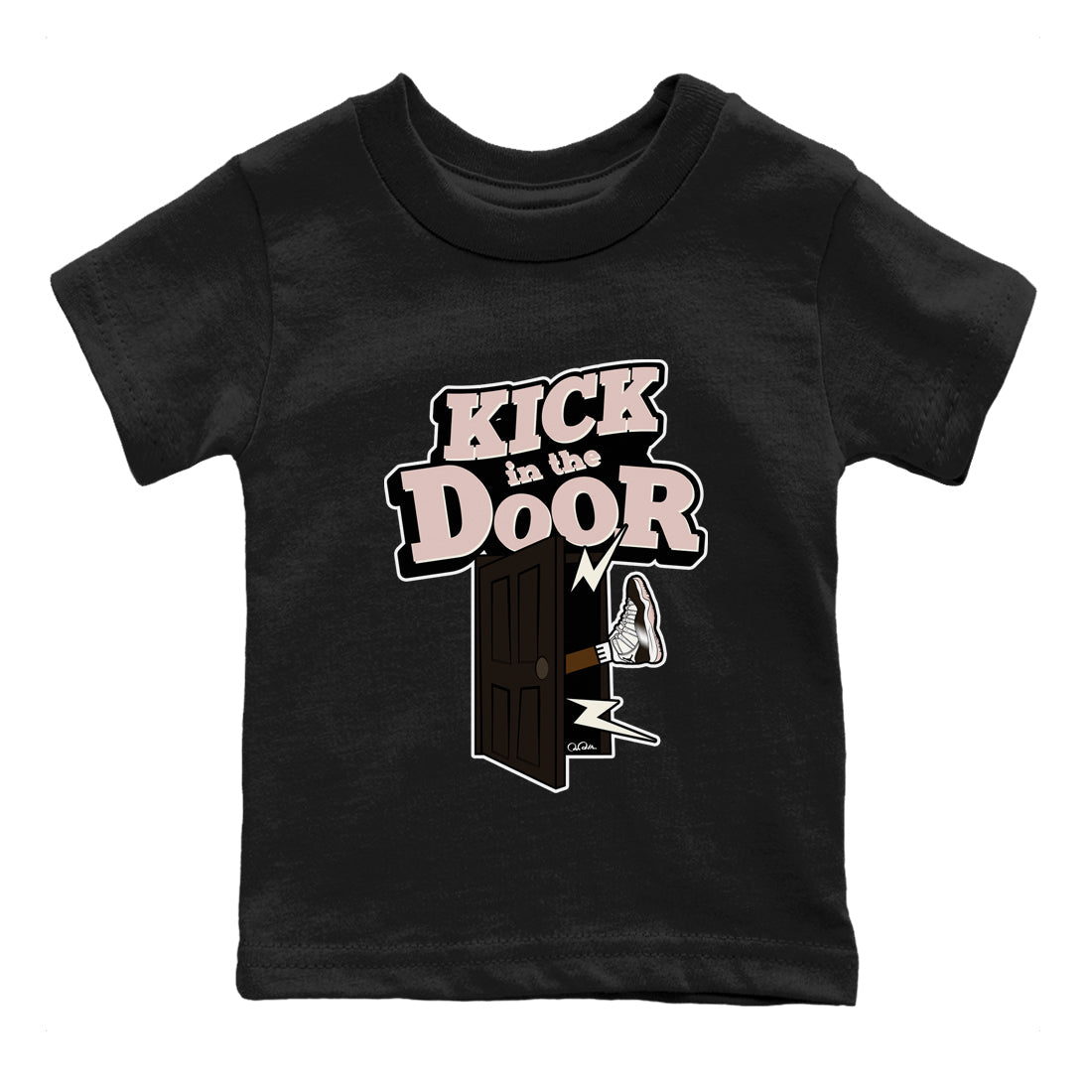 Air Jordan 11 Neapolitan shirt to match jordans Kick In The Door sneaker matching t-shirts and clothing AJ11 Neapolitan Drip Gear Zone Youth Kids Toddler Black 2 T-Shirt