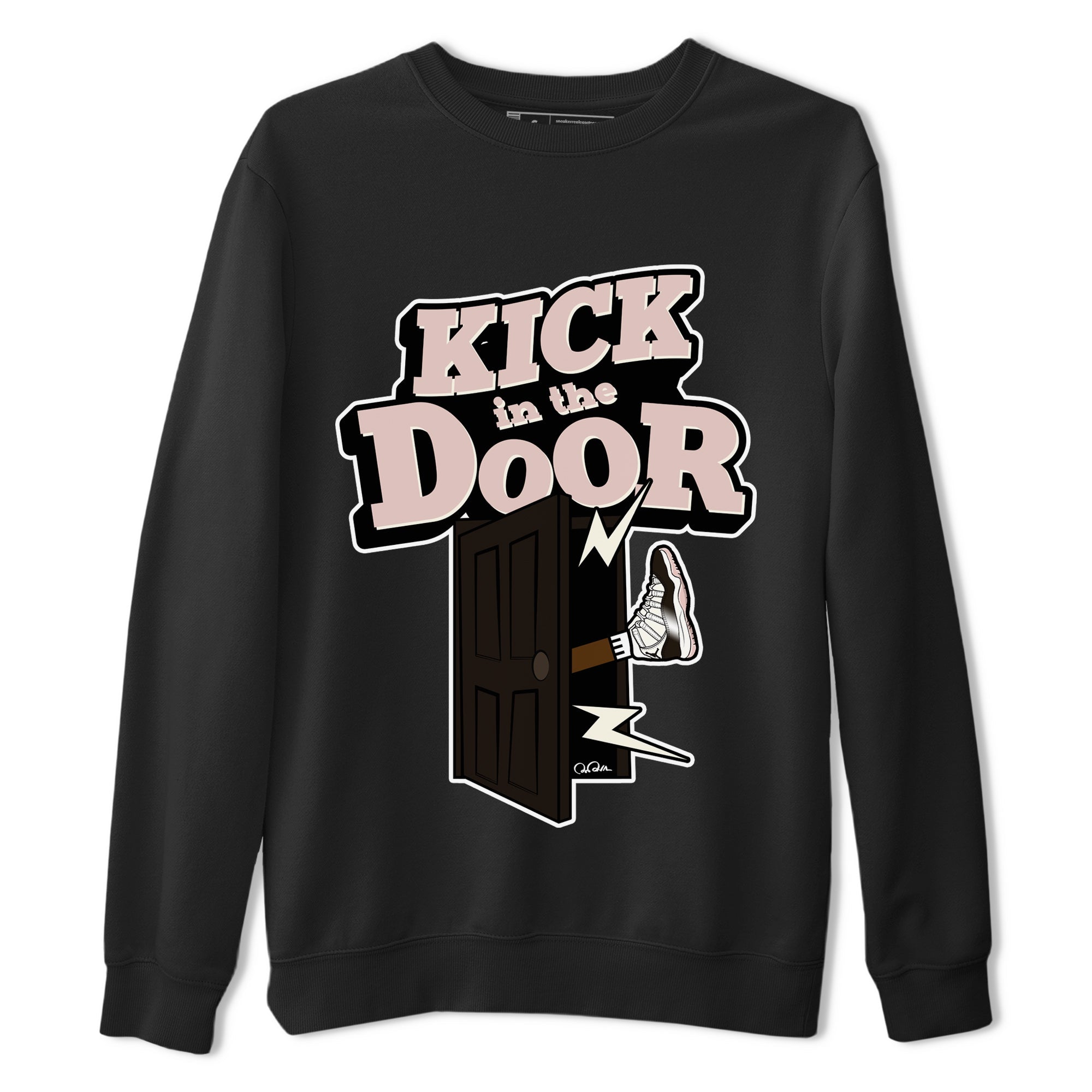 Air Jordan 11 Neapolitan shirt to match jordans Kick In The Door sneaker matching t-shirts and clothing AJ11 Neapolitan Drip Gear Zone Cotton Casual Unisex Black 2 T-Shirt